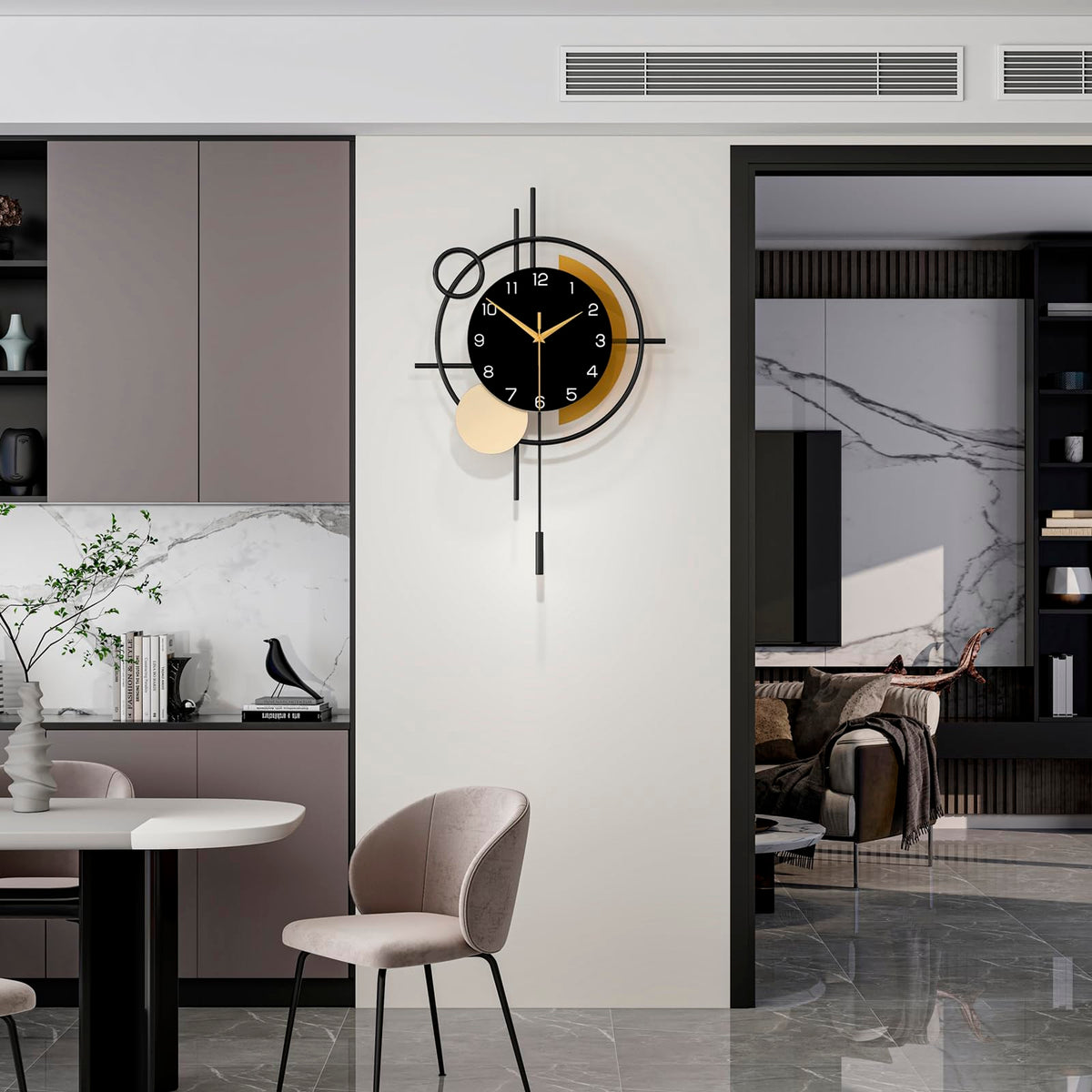 Wall Clock for Living Room Decor Modern Clock Pendulum - YIJIDECOR Official Imagery - 4