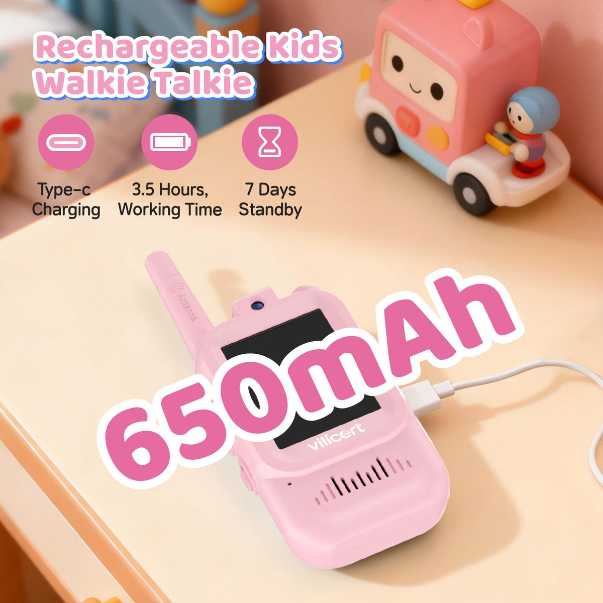 Video Walkie Talkie Toys for Age 3 12 Boys Girls 2 Pack - vilicert Official Imagery - 4