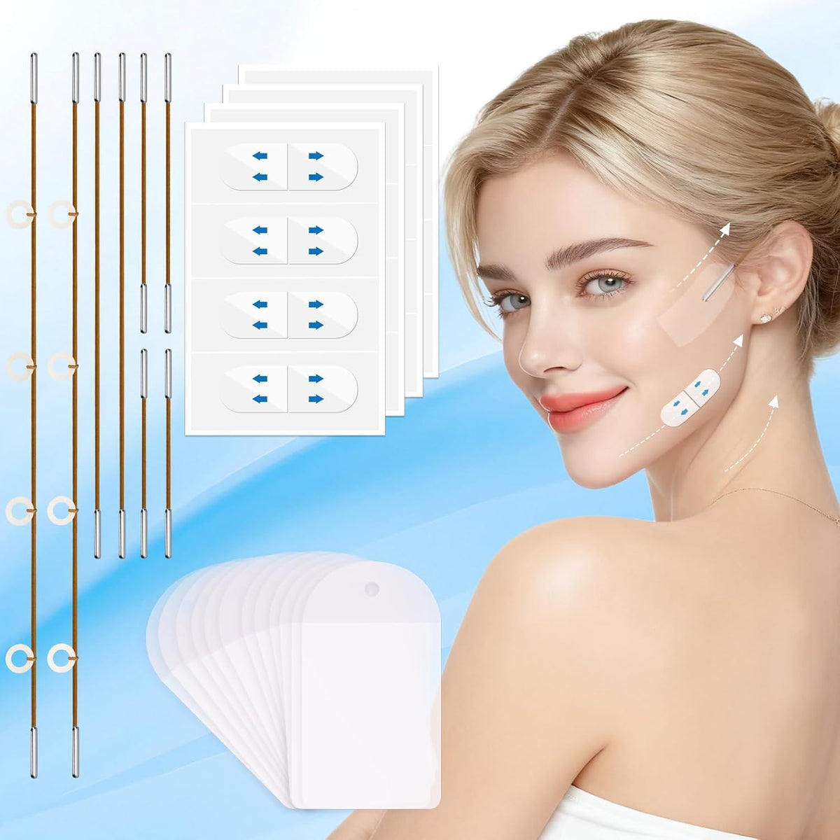 Face Lift Tape 200pcs with 8 Strings Neck Tape Lifting - Loxbcin Official Imagery - 3
