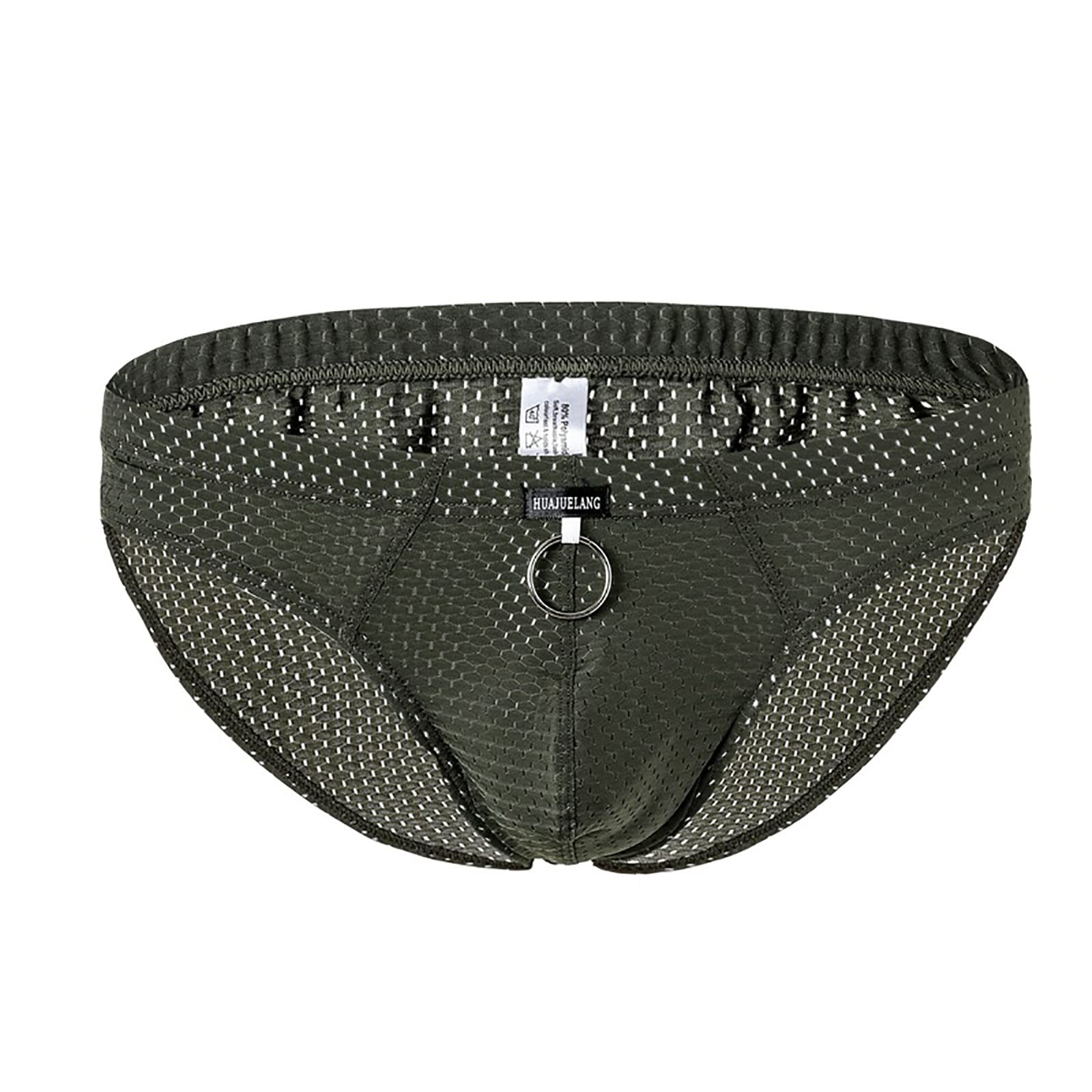 Mens Mesh Breathable Briefs with Ring Stretchy Sports Underwear Plain - View 6