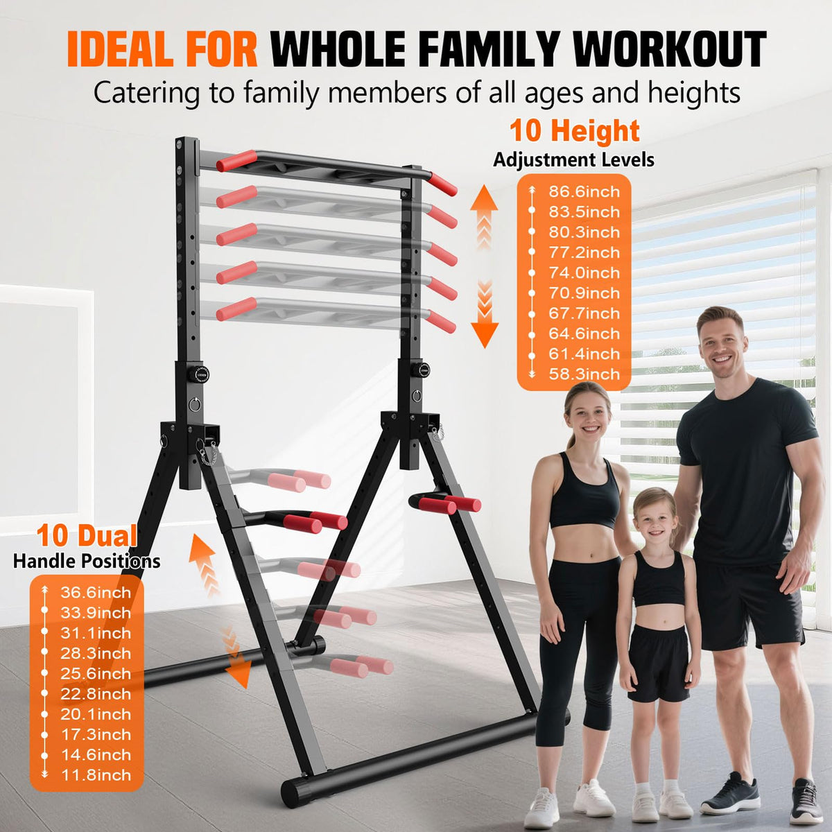 Foldable Power Tower Dip Station for Pull Ups Dips Push Ups - SERTT Official Imagery - 4