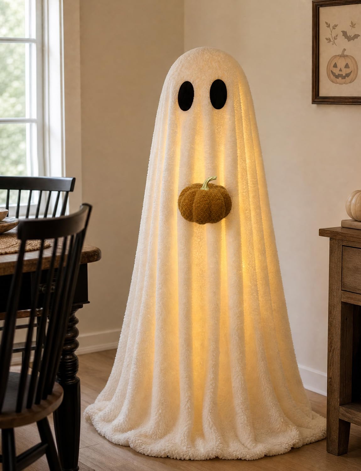 Halloween Decorations Indoor 3 6FT Light Up Sherpa Ghost - ENJOLLY Official Imagery - 8
