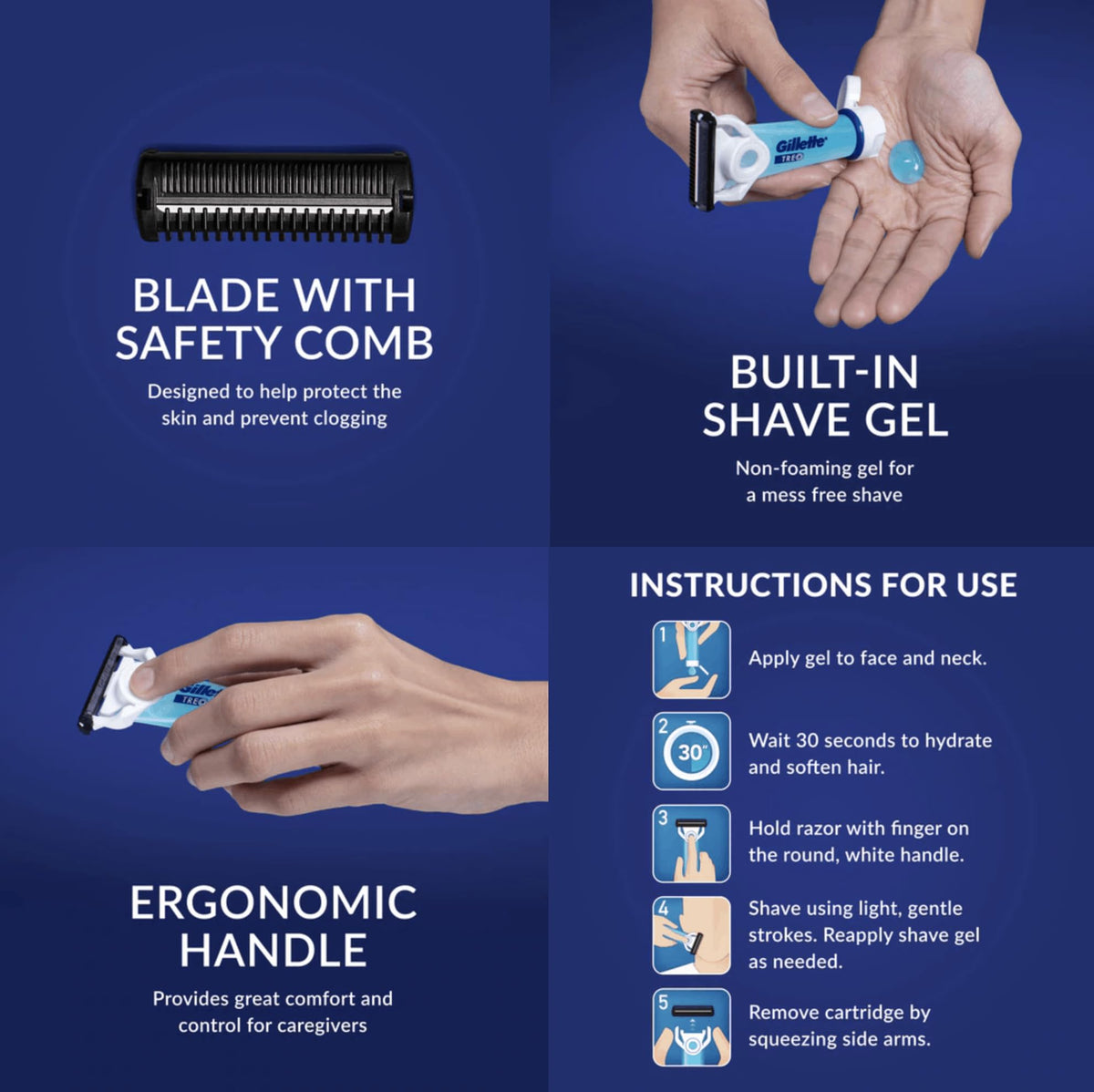 Gillette TREO Razor Disposable Razors With Built in Shave - Gillette Official Imagery - 4