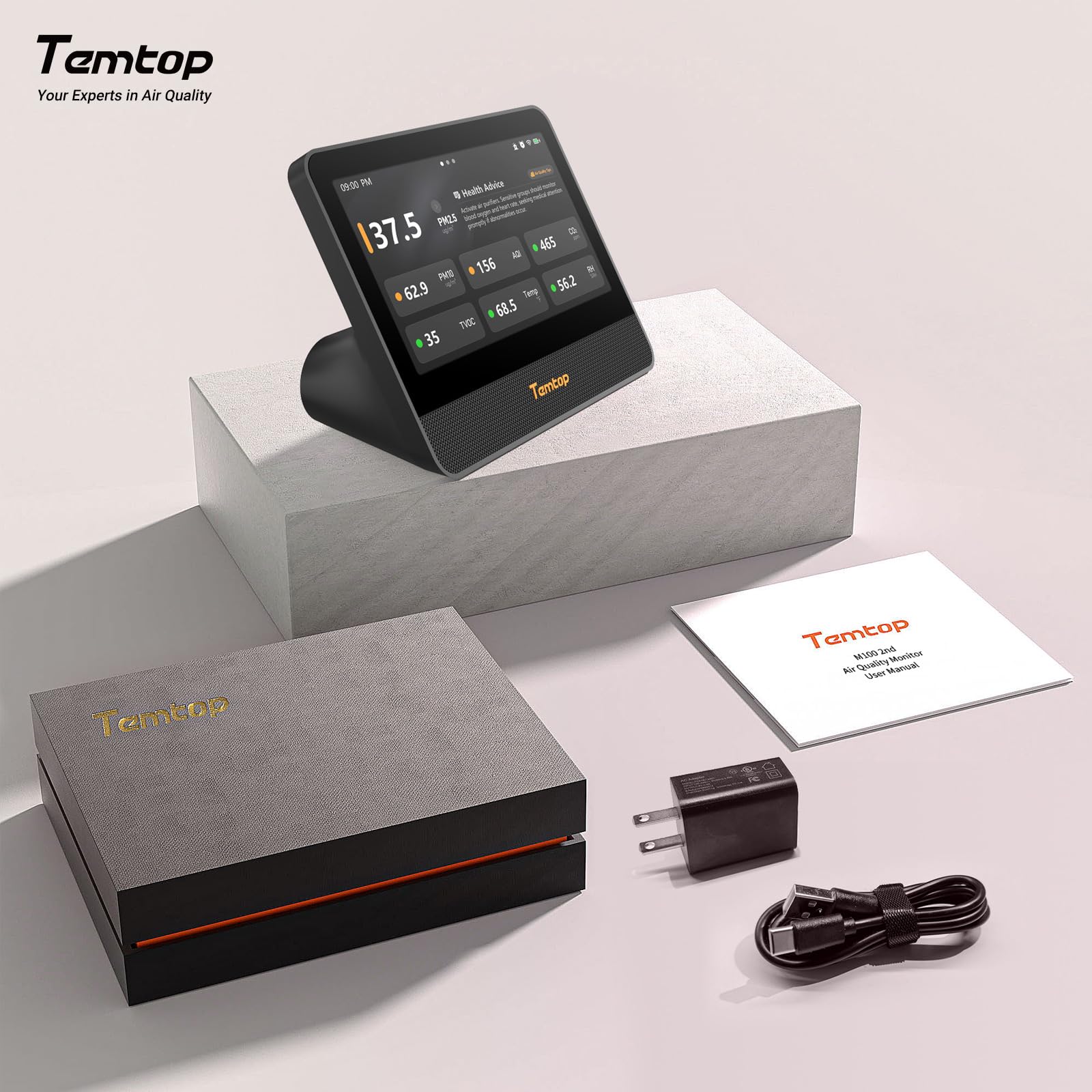 Temtop M100 2nd Gen WiFi Air Quality Monitor 7-in-1