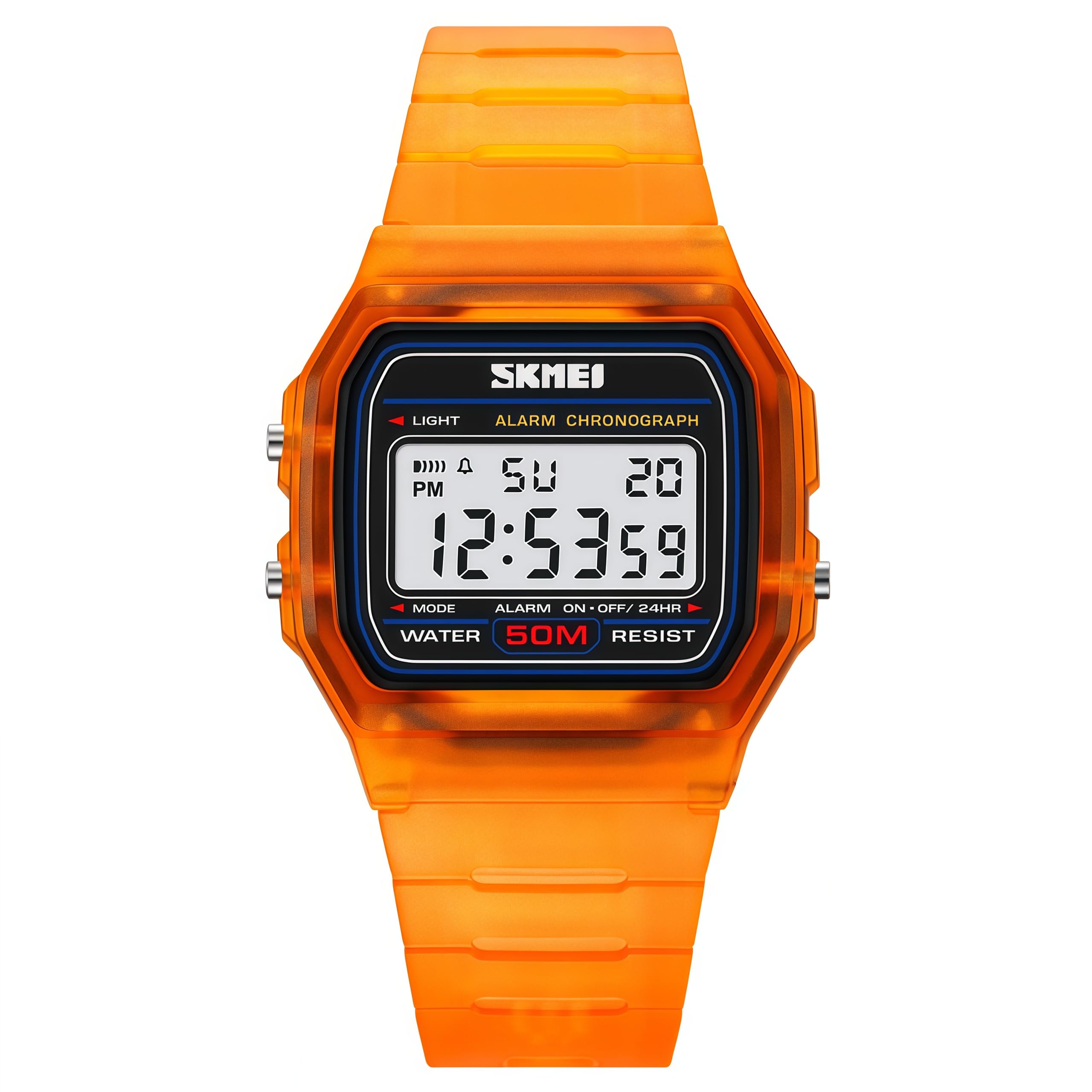 Gosasa Unisex Digital Sports Watch Classic Transparent Color PU - Product Imagery