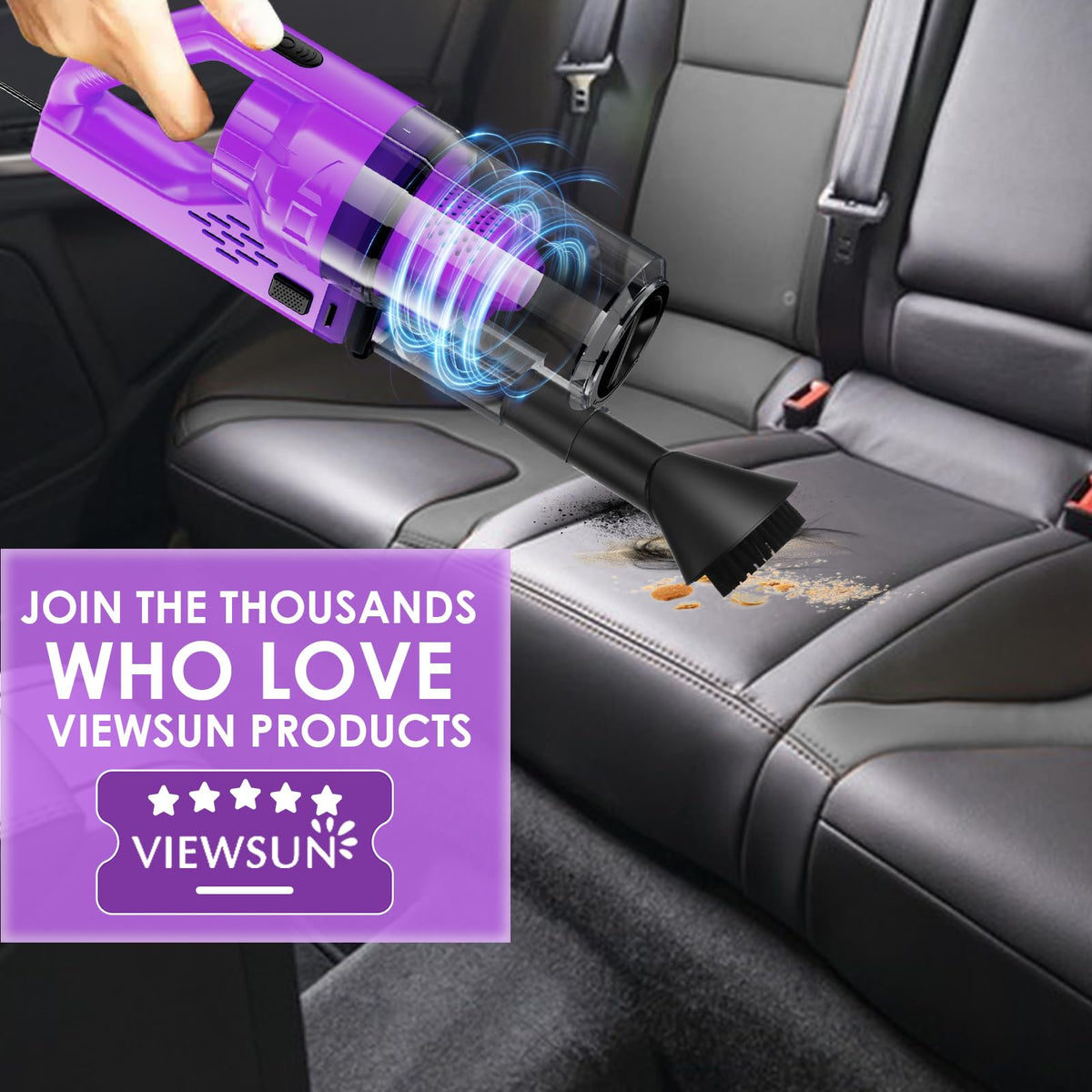 17PCS Car Cleaning Kit Purple Car Interior Detailing Kit - Viewsun Official Imagery - 8