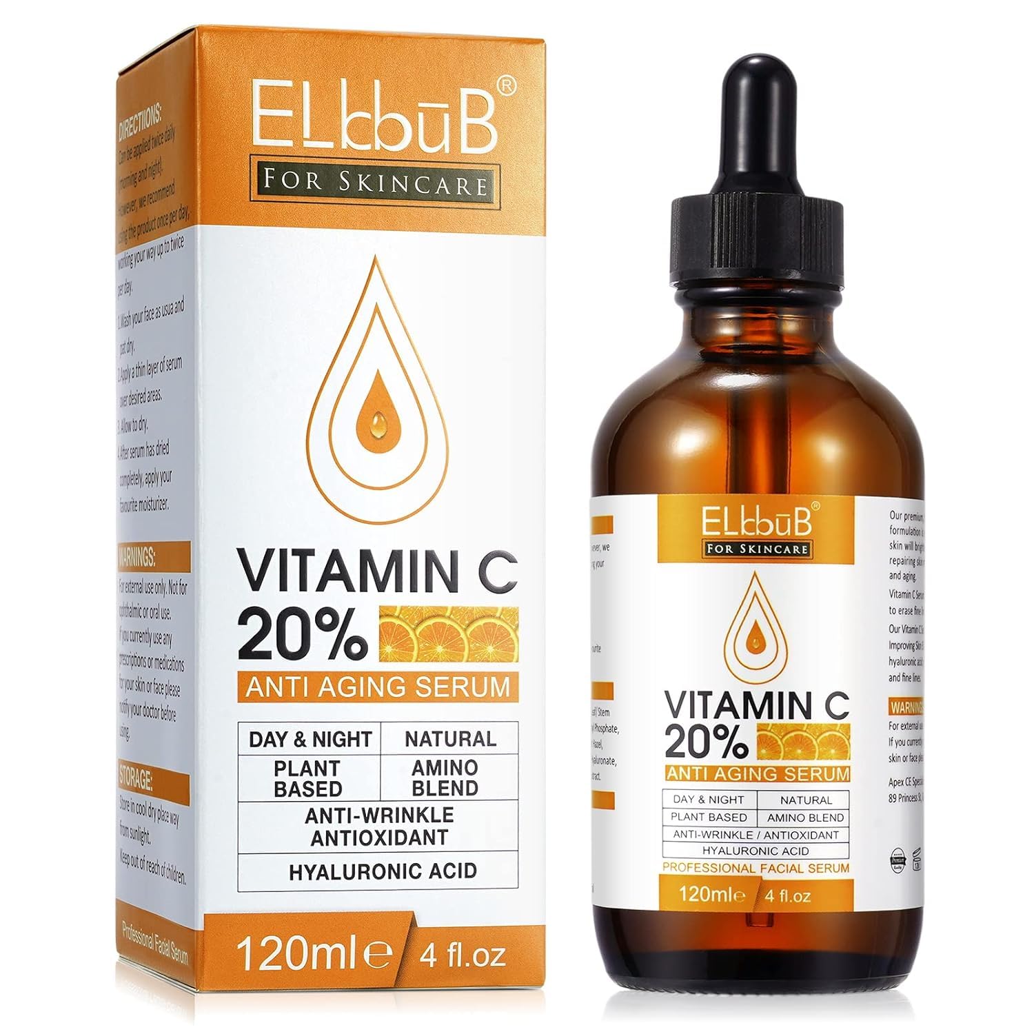 ELBBUB Premium 20% Vitamin C Serum For Face with Hyaluronic Acid, Retinol & - ELBBUB Official Product View 10