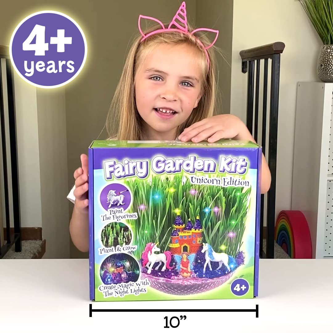 BLOONSY Unicorn Fairy Garden Kit for Kids Light Up Terrarium - BLOONSY Official Imagery - 6