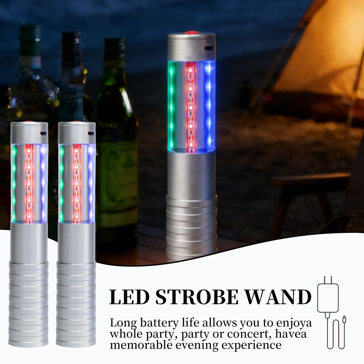 2 Pcs Upgrade Bottle Service Lights LED Strobe Baton Bottle - KEPARTYCAI Official Imagery - 5