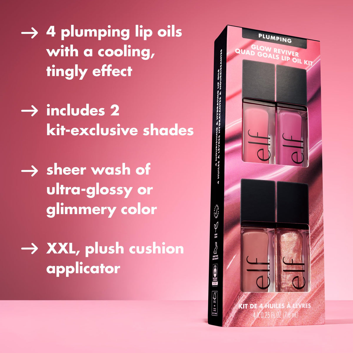 e l f Glow Reviver Plumping Lip Oil Kit - e.l.f. Official Imagery - 4