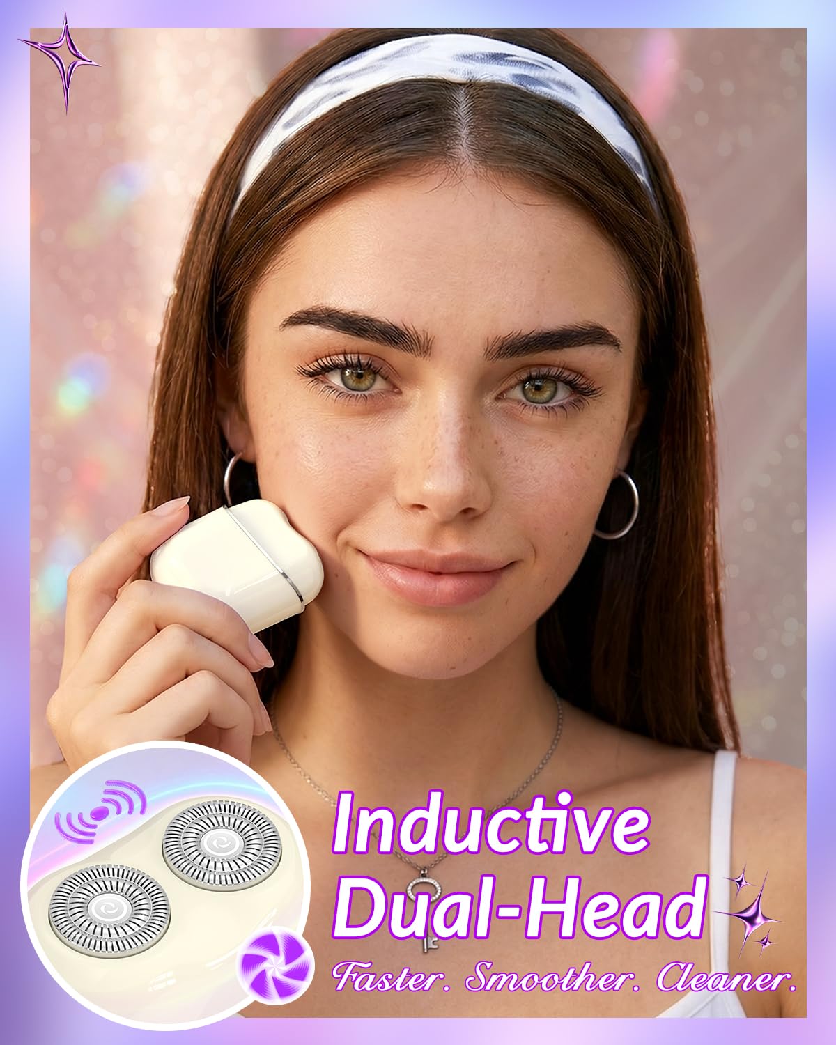 Facial Hair Removal for Women Face Painless Face Shaver with - bissuuy Official Imagery - 3