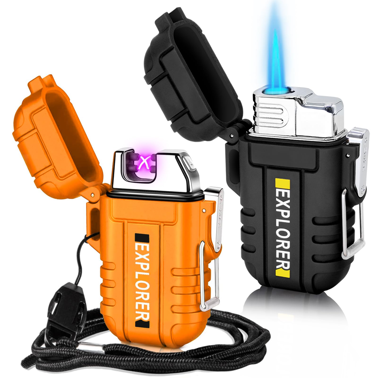 Laffizz 2 Pack Waterproof Lighter Outdoor Windproof Torch Lighter - Laffizz Official Product View 1