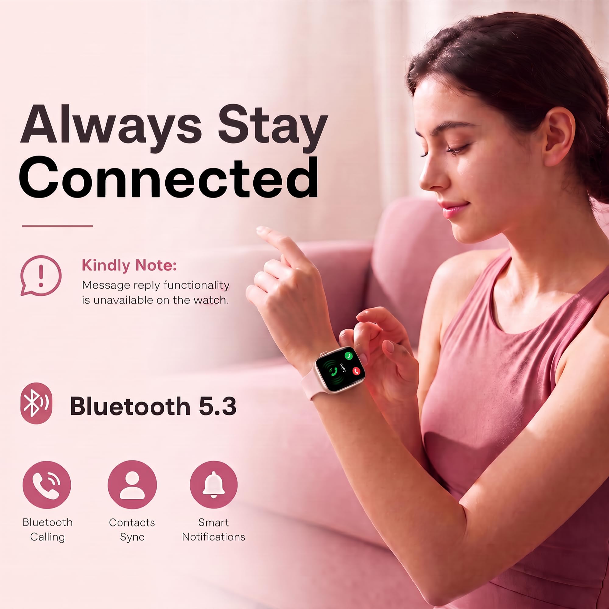 KIPTUMTEK Smart Watch for Women, Bluetooth Answer/Make Calls, 1.83"HD - View 7