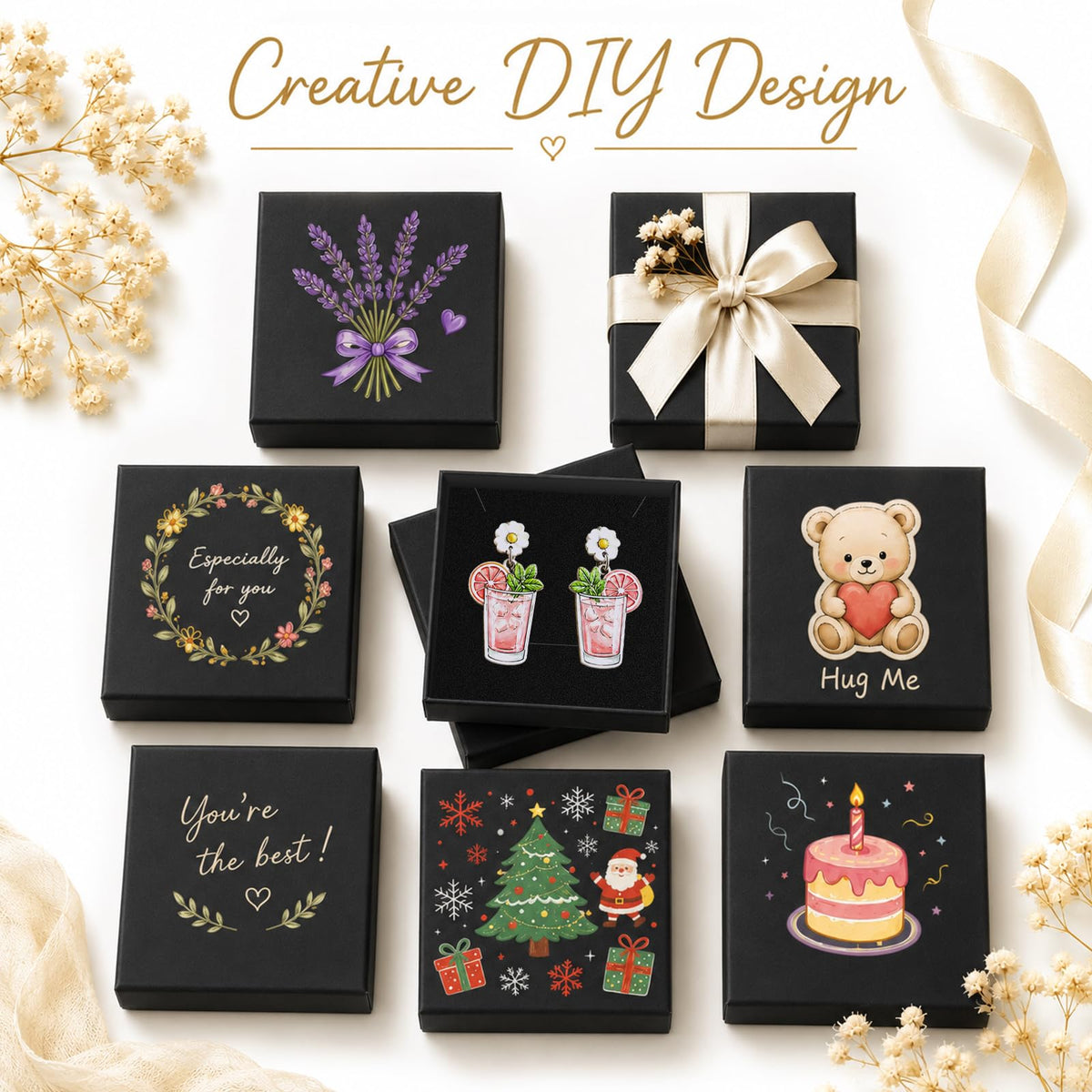 Jewelry Gift Boxes 40 Pack 3 5x3 5x1 Inch Black - PartyCrazye Official Imagery - 8