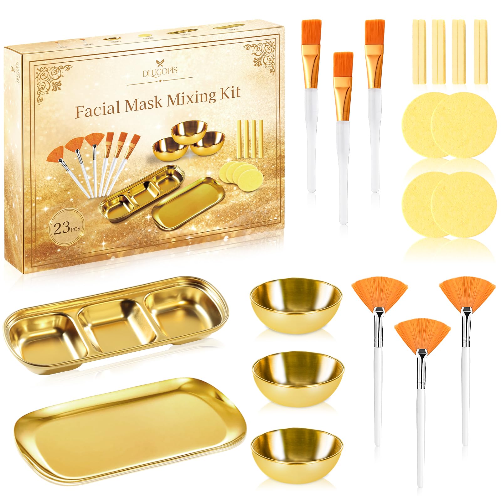 23 Pcs Rose Gold Esthetician Supplies 3 Stainless Steel Facial - DLUGOPIS