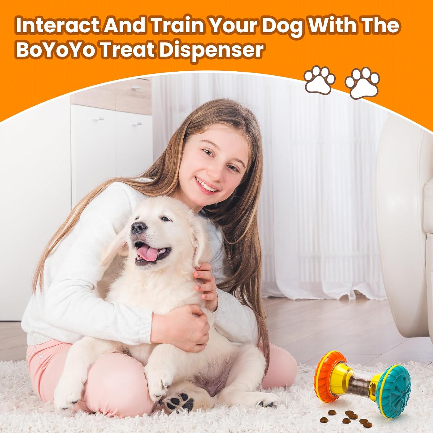 BoYoYo interactive dog puzzle toy designed to keep dogs entertained and mentally stimulated through engaging enrichment activities.