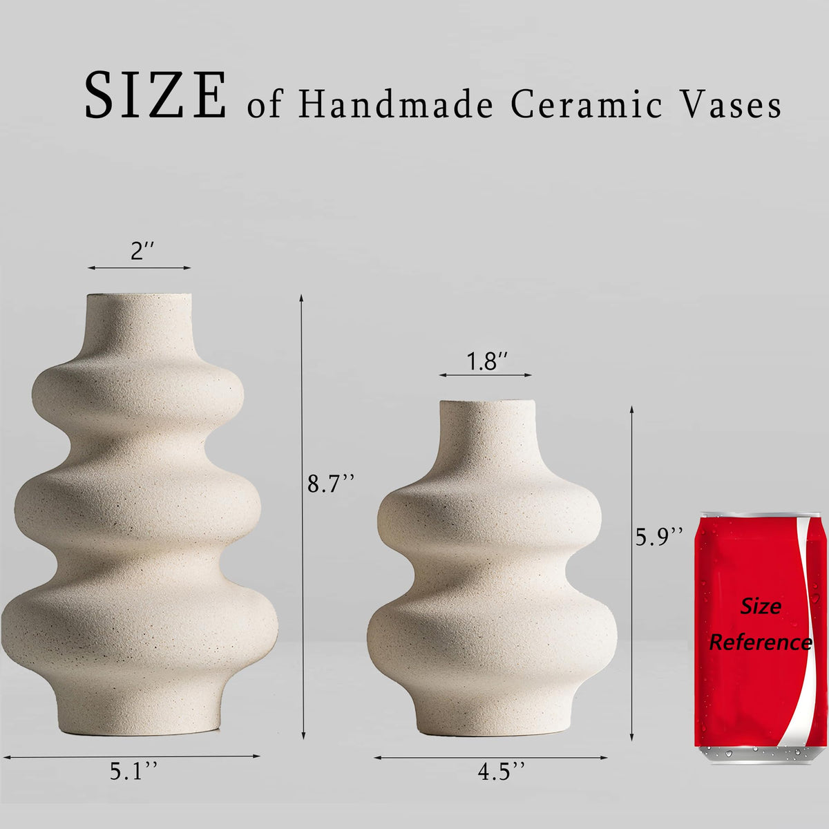 Ceramic Vases Set Boho Home Decor Vase Off White Set of 2 - Steviieden Official Imagery - 4