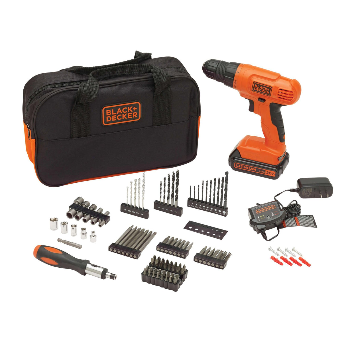BLACK DECKER 20V MAX POWERCONNECT Cordless Drill Driver Kit - Premium Selection Official Imagery - 1