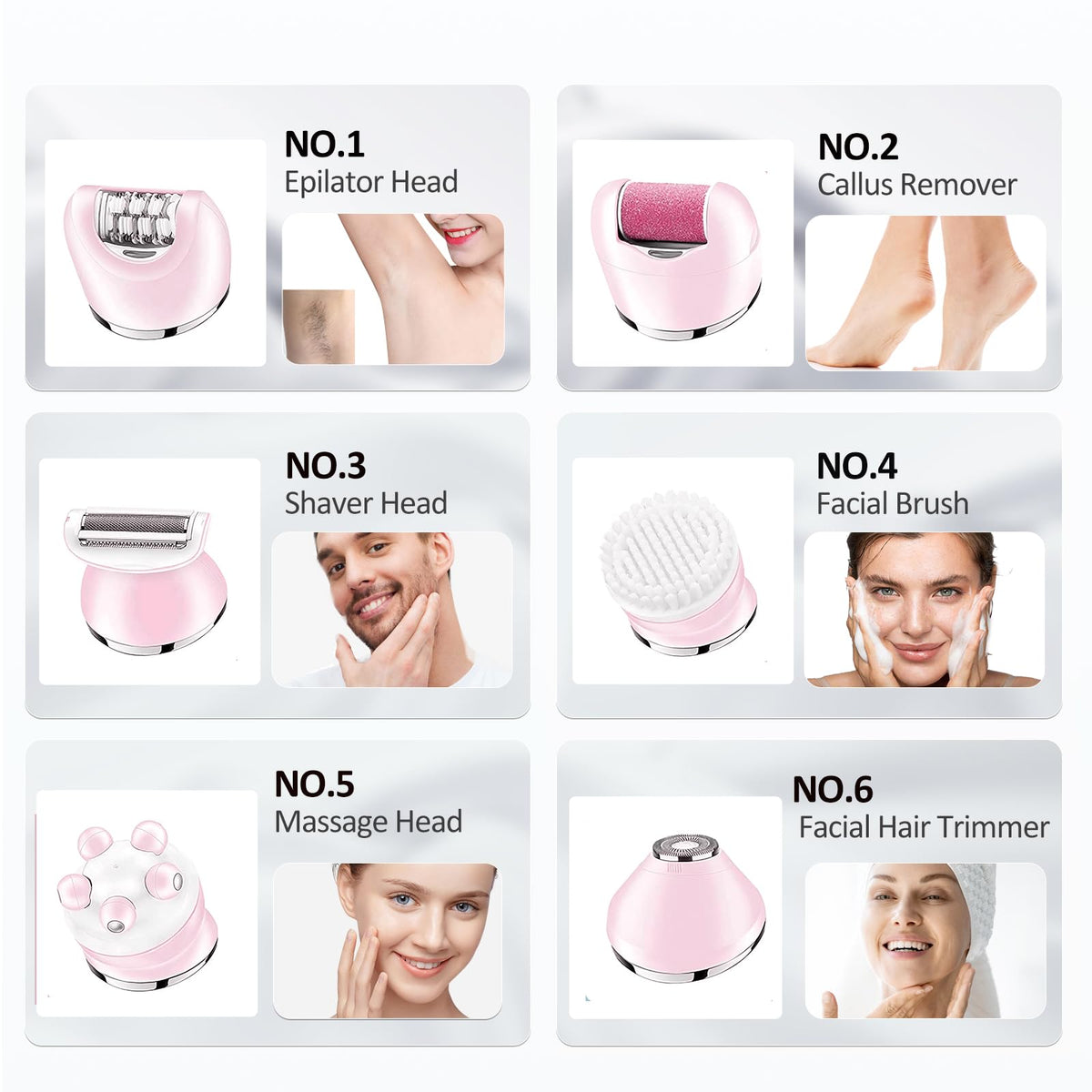Epilator for Women 6 in 1 Hair Removal Epilator Shaver Face - LIHOBI Official Imagery - 3