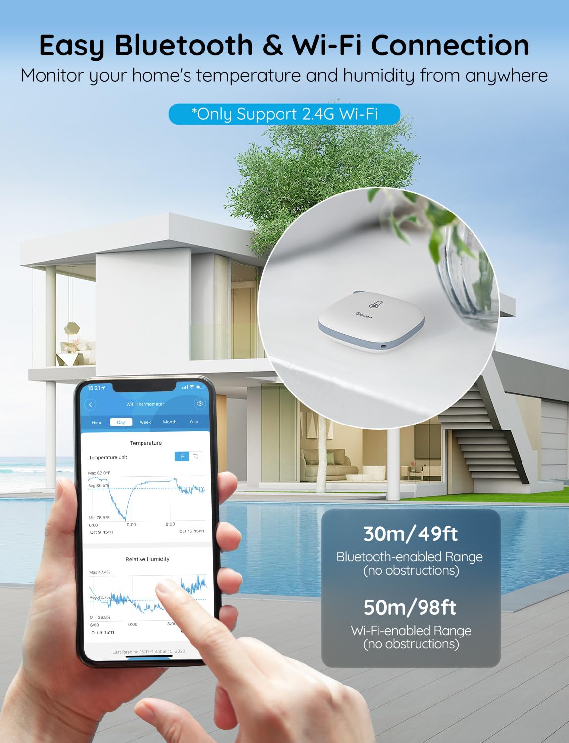 Govee WiFi Thermometer Hygrometer H5179 with App Notification Alert - Govee Official Product View 3