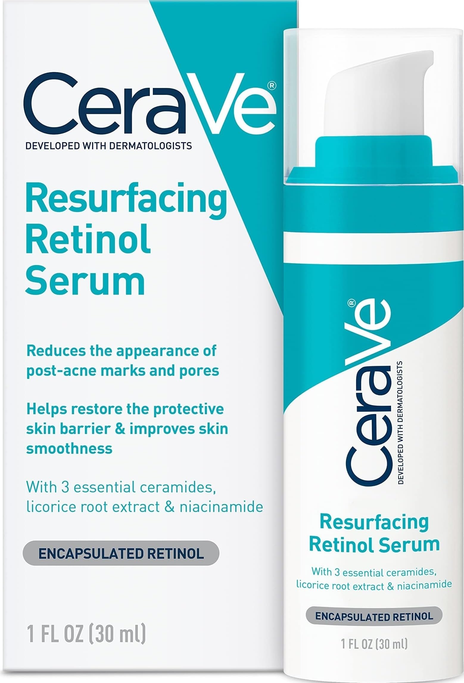 CeraVe Resurfacing Retinol Face Serum with Niacinamide, Pore M... - CeraVe Official Product View 2