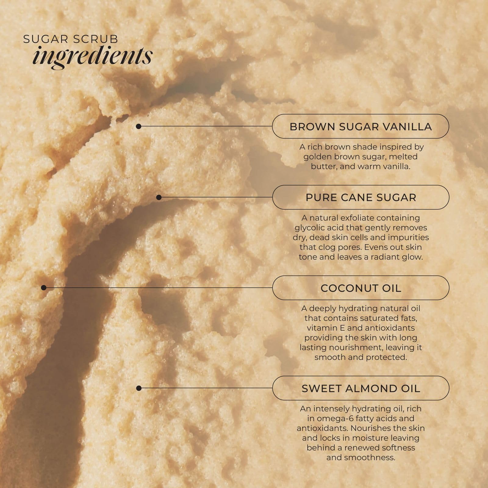 LALICIOUS Brown Sugar Vanilla Exfoliating Moisturizing Body - LALICIOUS Official Imagery - 6