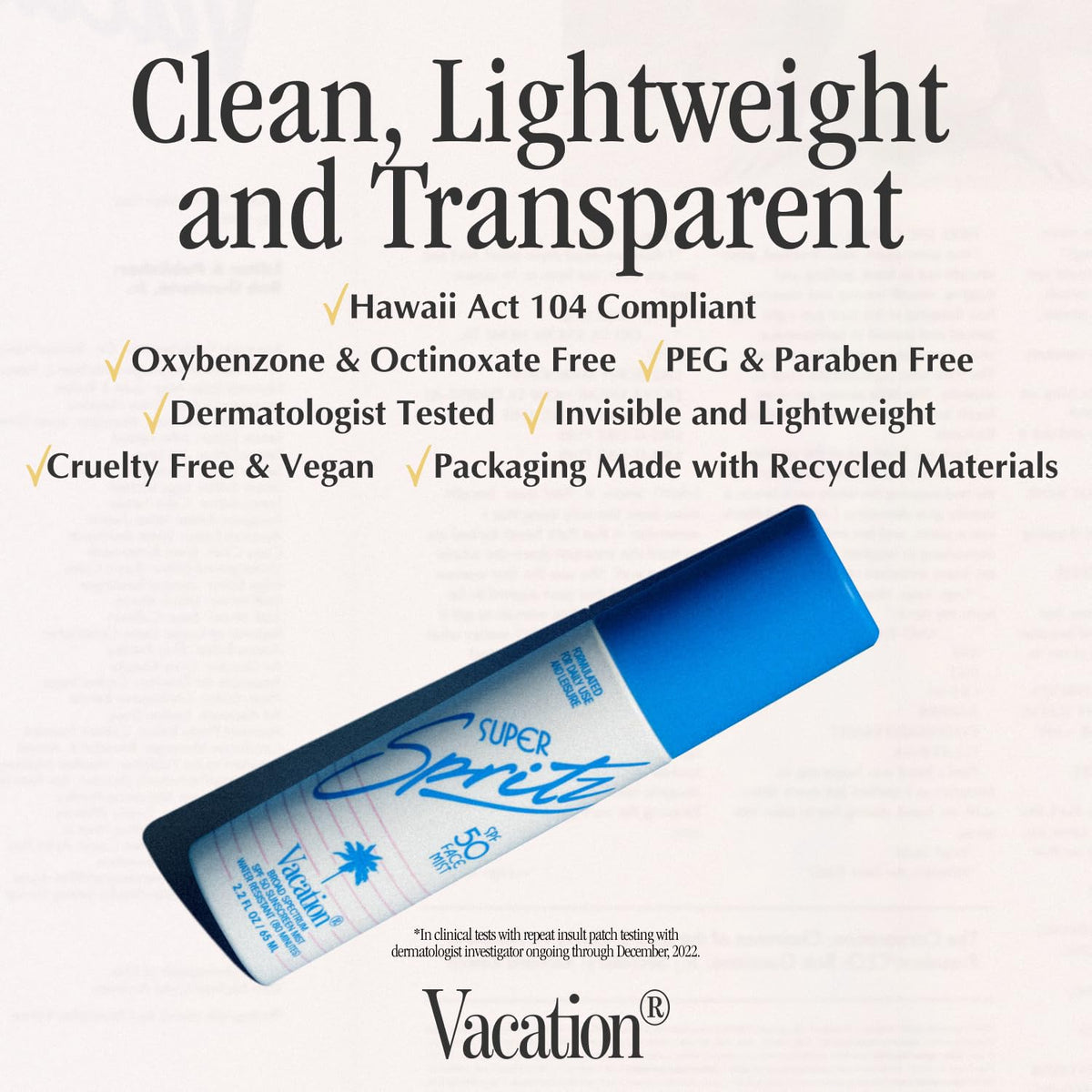 Vacation Super Spritz SPF 50 Face Sunscreen Spray and Air - VACATION Official Imagery - 5