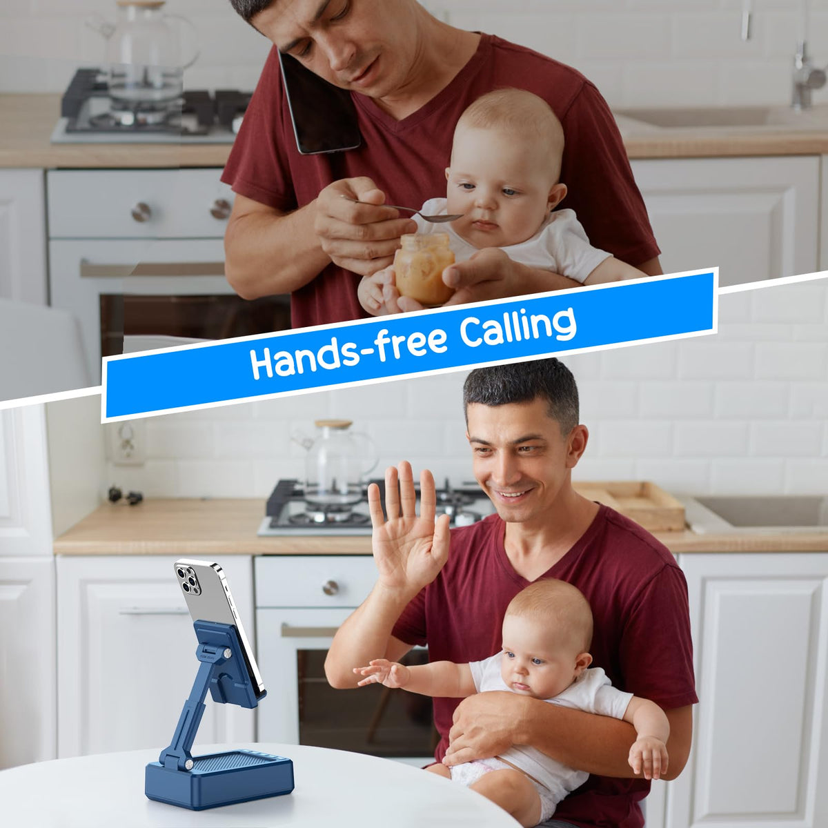 Gifts for Men Women Foldable Cellphone Stand with Bluetooth - TechGlow Official Imagery - 8