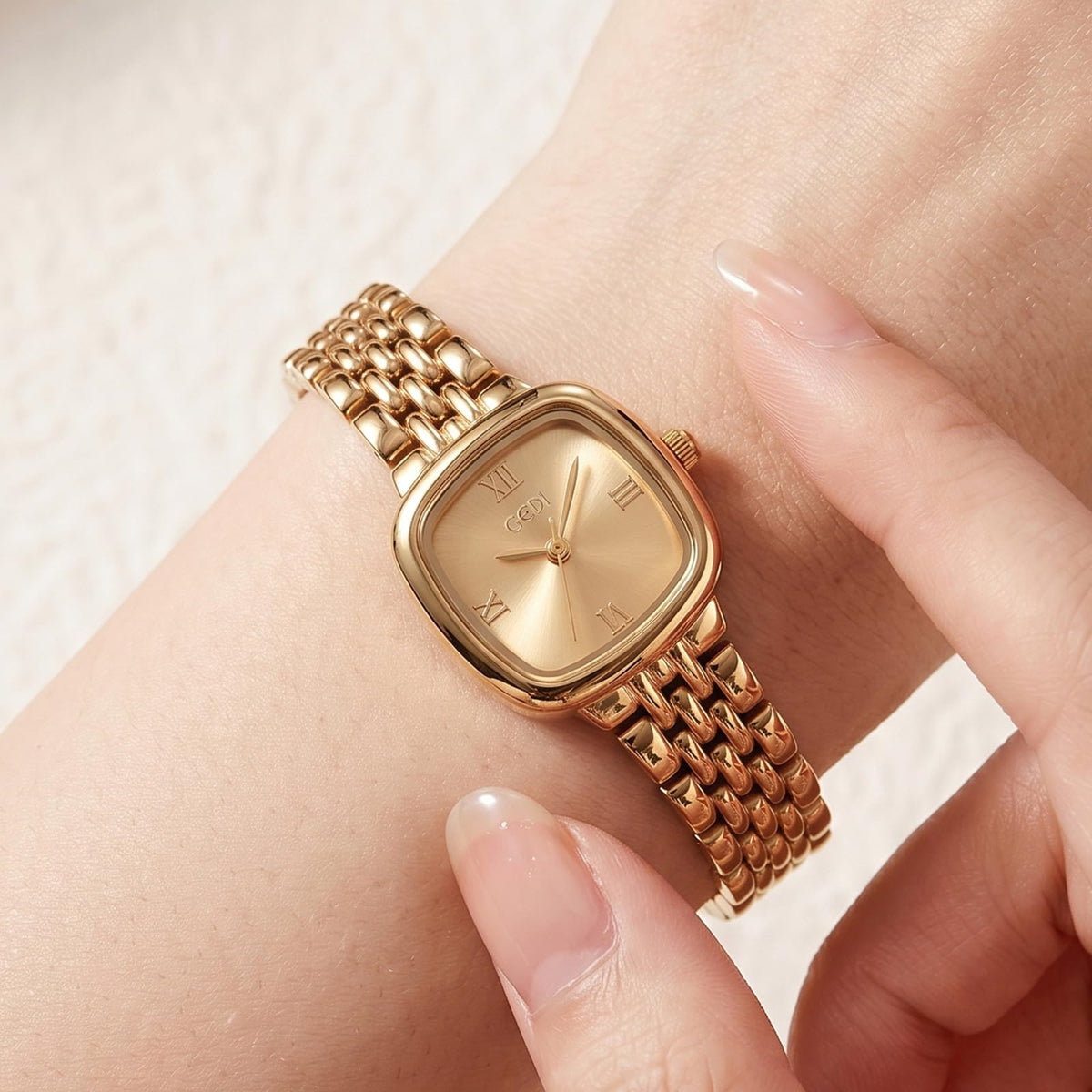 Gosasa Small Square Watch for Women Dainty Vintage Analog - Gosasa Official Imagery - 6