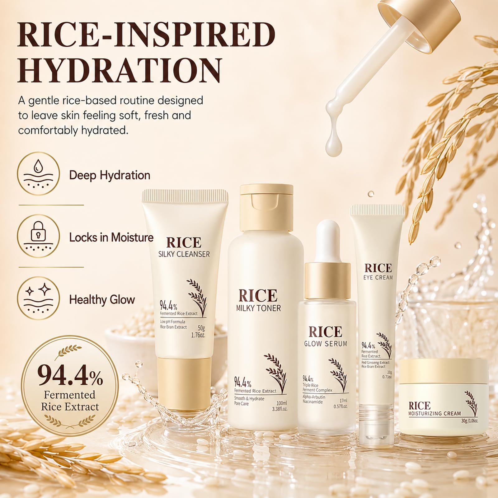 13PCS Korean Skin Care Set Rice Skincare Daily Skin Care for - BliBling Official Imagery - 7