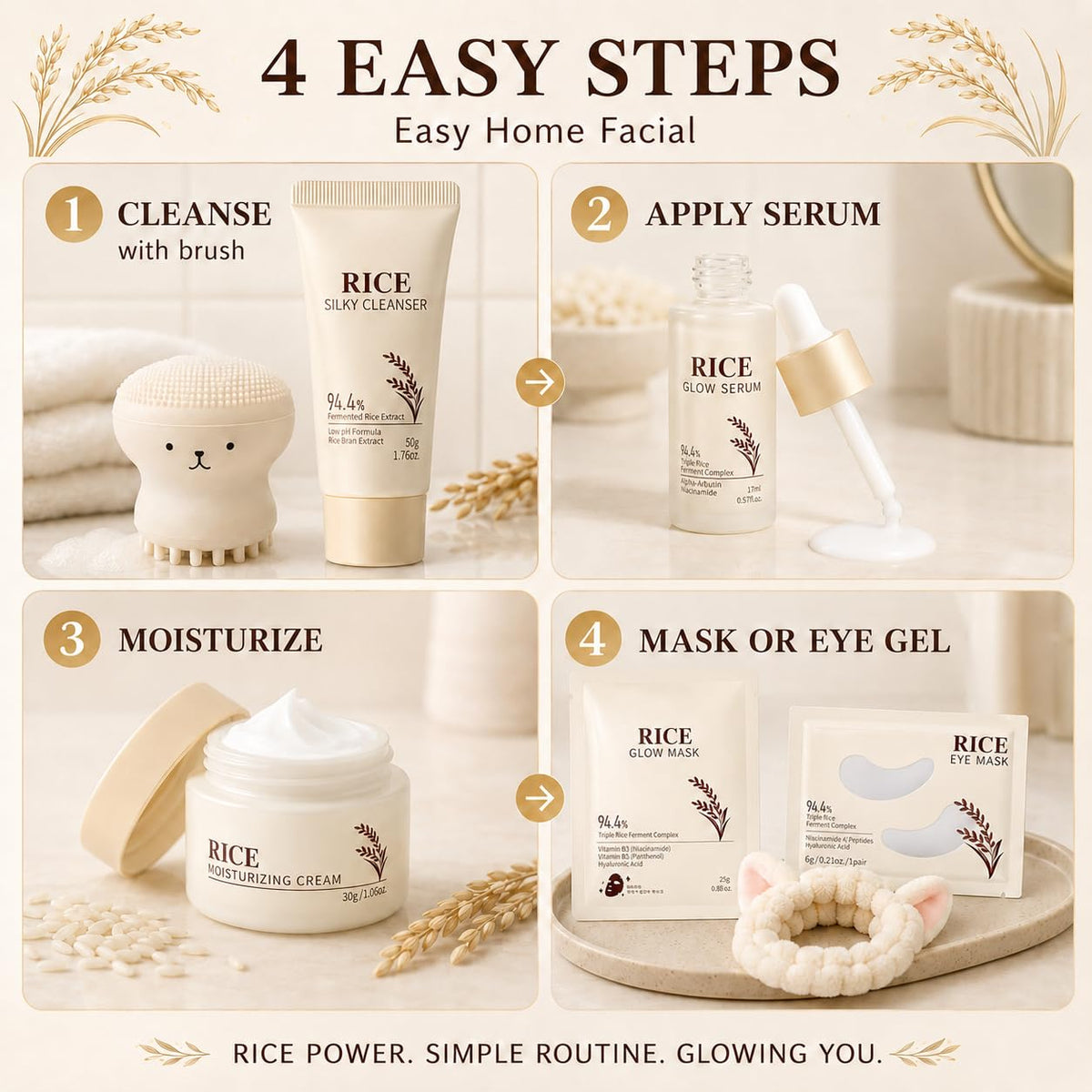 10PCS Rice Skincare Sets Korean Skin Care Kit Face Care Set - MrCuvaryas Official Imagery - 7