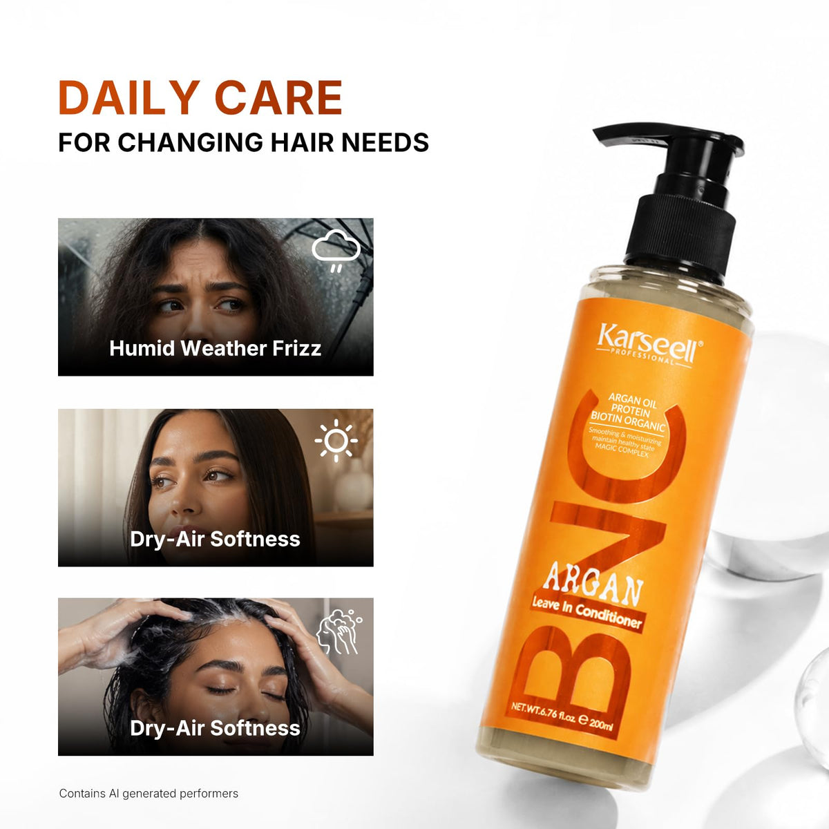Karseell BNC Argan Leave In Conditioner 6 76 Fl Oz - Karseell Official Imagery - 3