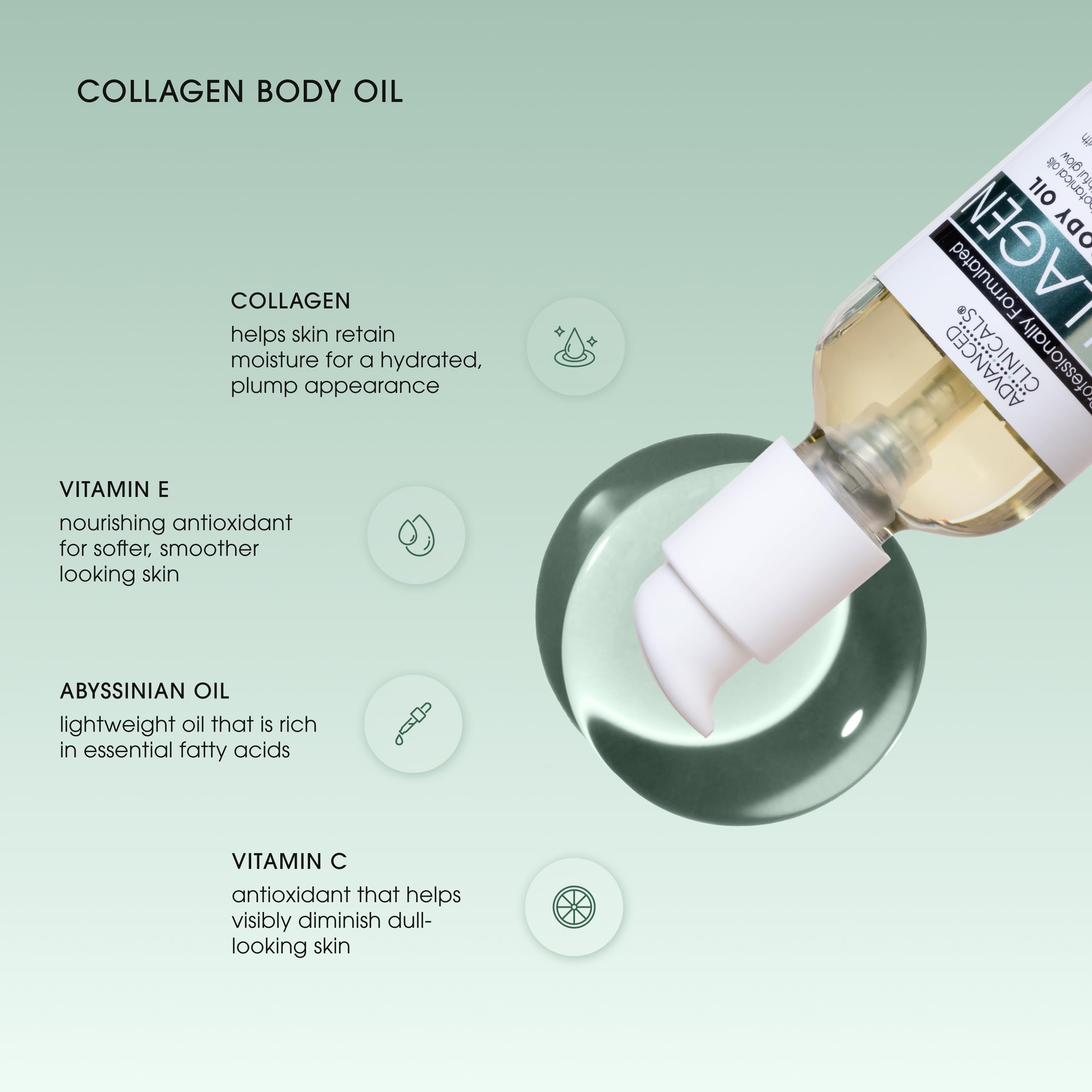 Advanced Clinicals Collagen Body Oil Unscented Collagen - Advanced Clinicals Official Product Imagery - 8