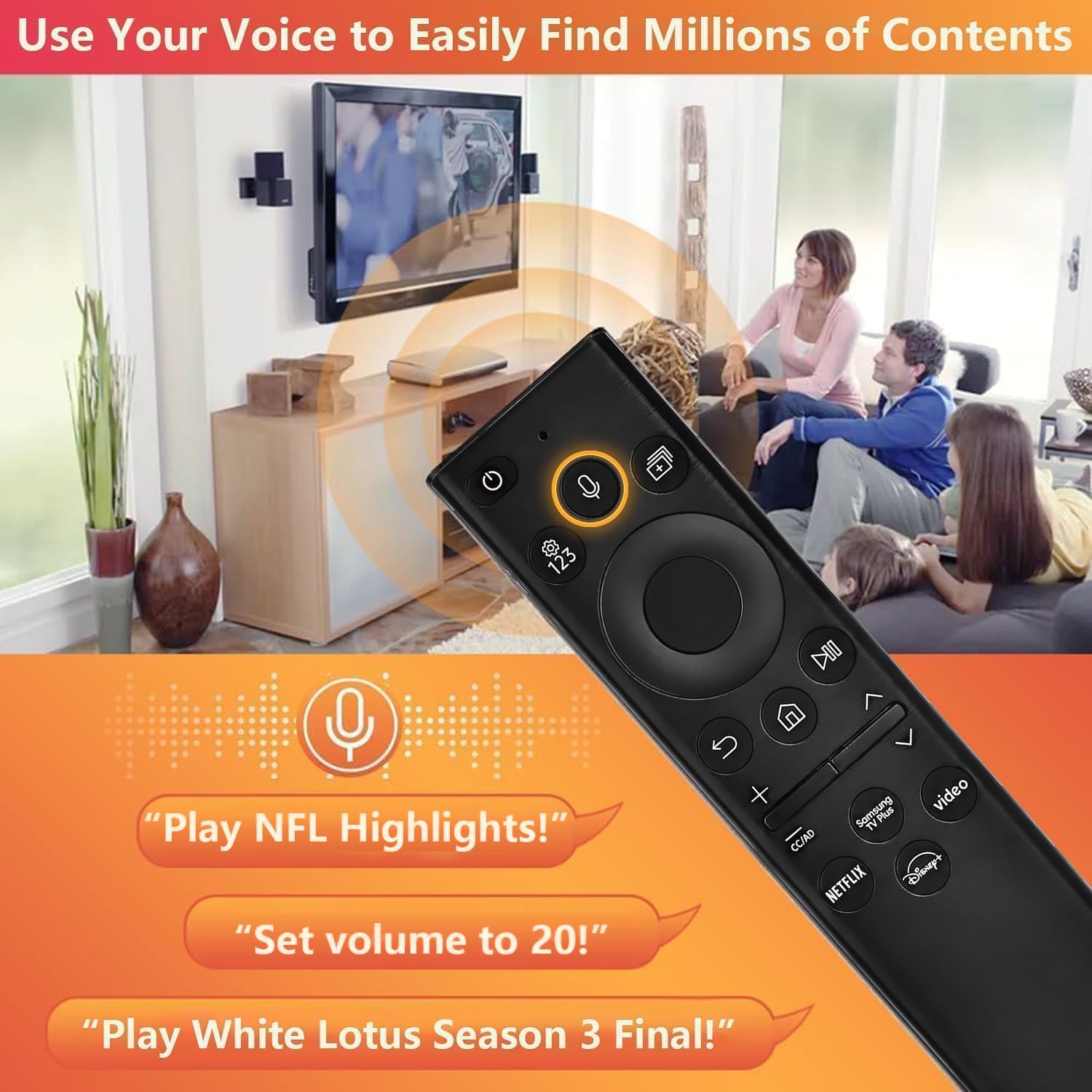Samsung TV Voice Remote – 2019–2026 Models, 2-Yr Warranty