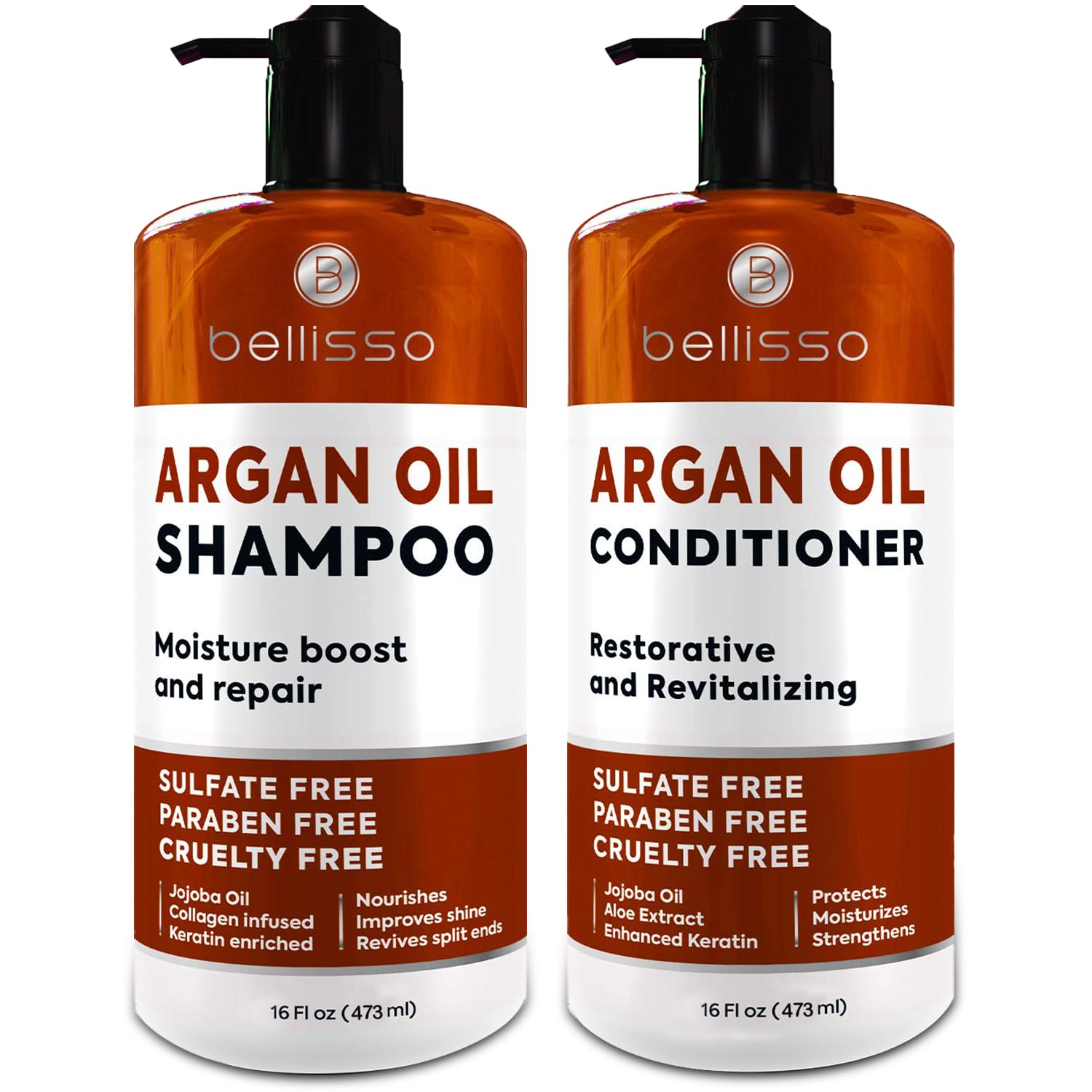 Moroccan Argan Oil Shampoo and Conditioner Set - BELLISSO Official Imagery - 2