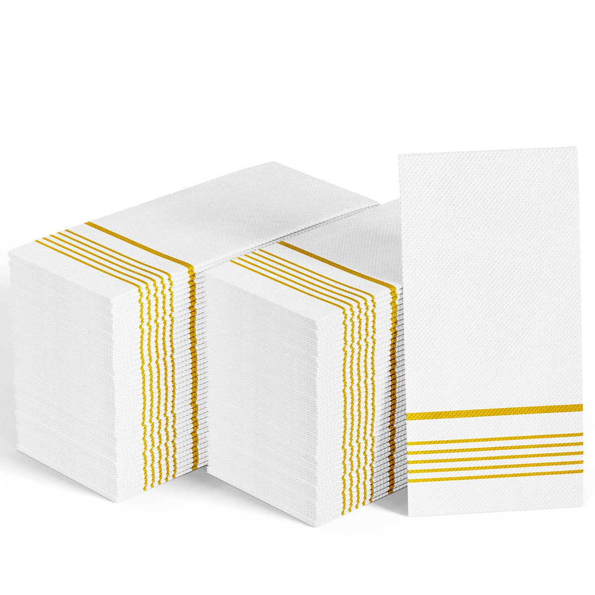 400 Paper Dinner Napkins 2 Ply Gold and White Guest Hand - JOLLY CHEF Official Imagery - 1