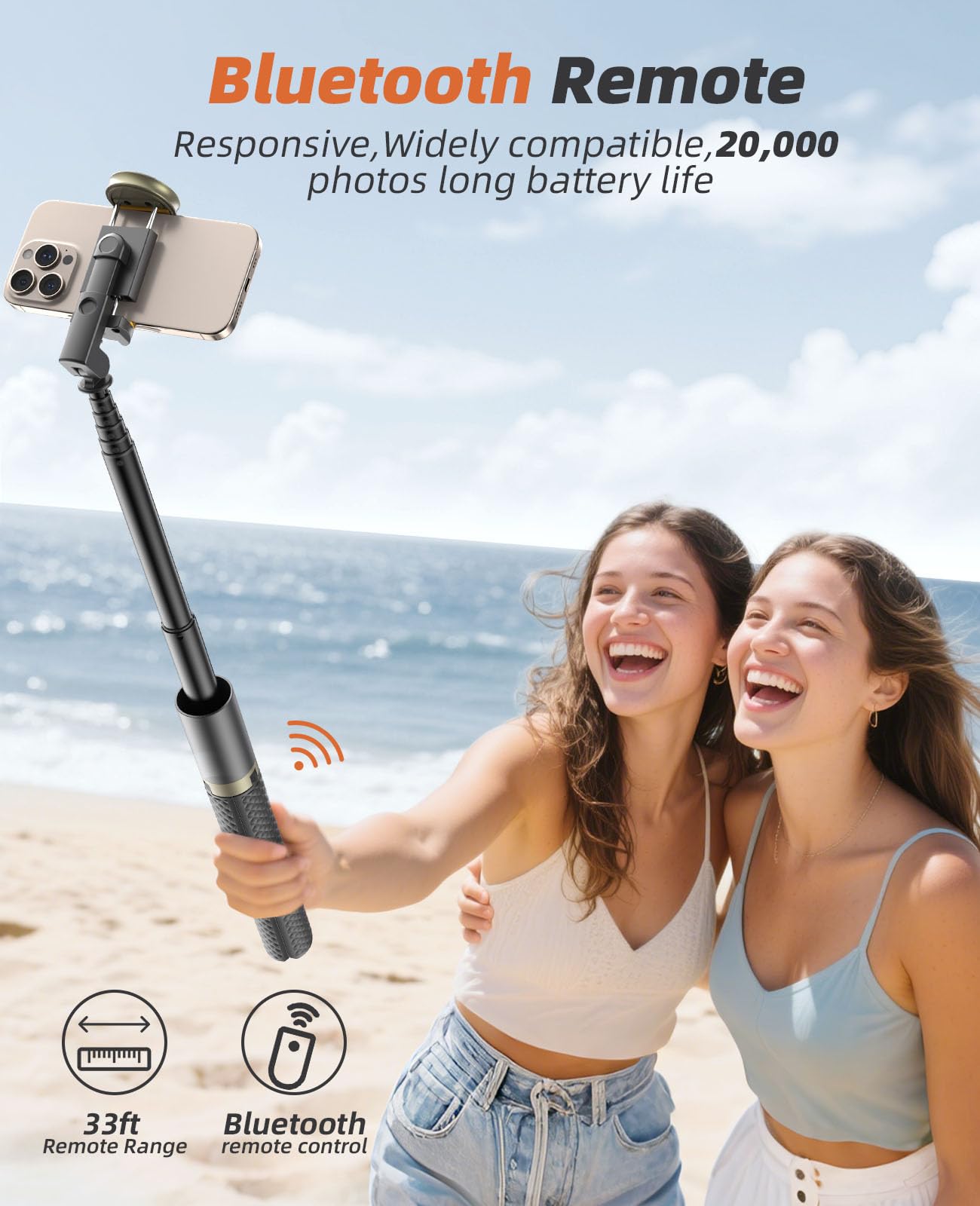 Vimose Tripod for iPhone, Selfie Stick with Remote, Stable & Dura by Vimose - Angle View 4