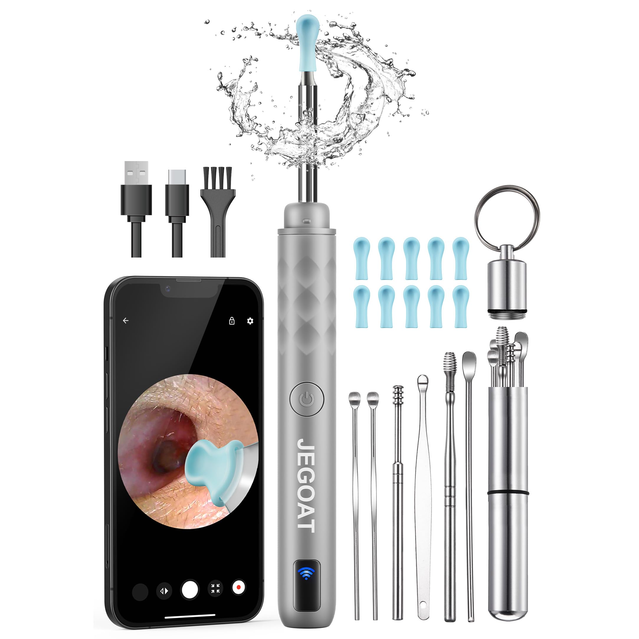 JEGOAT Ear Wax Removal Tool Camera, 1296P HD Otoscope with 6 LED Light - View 8