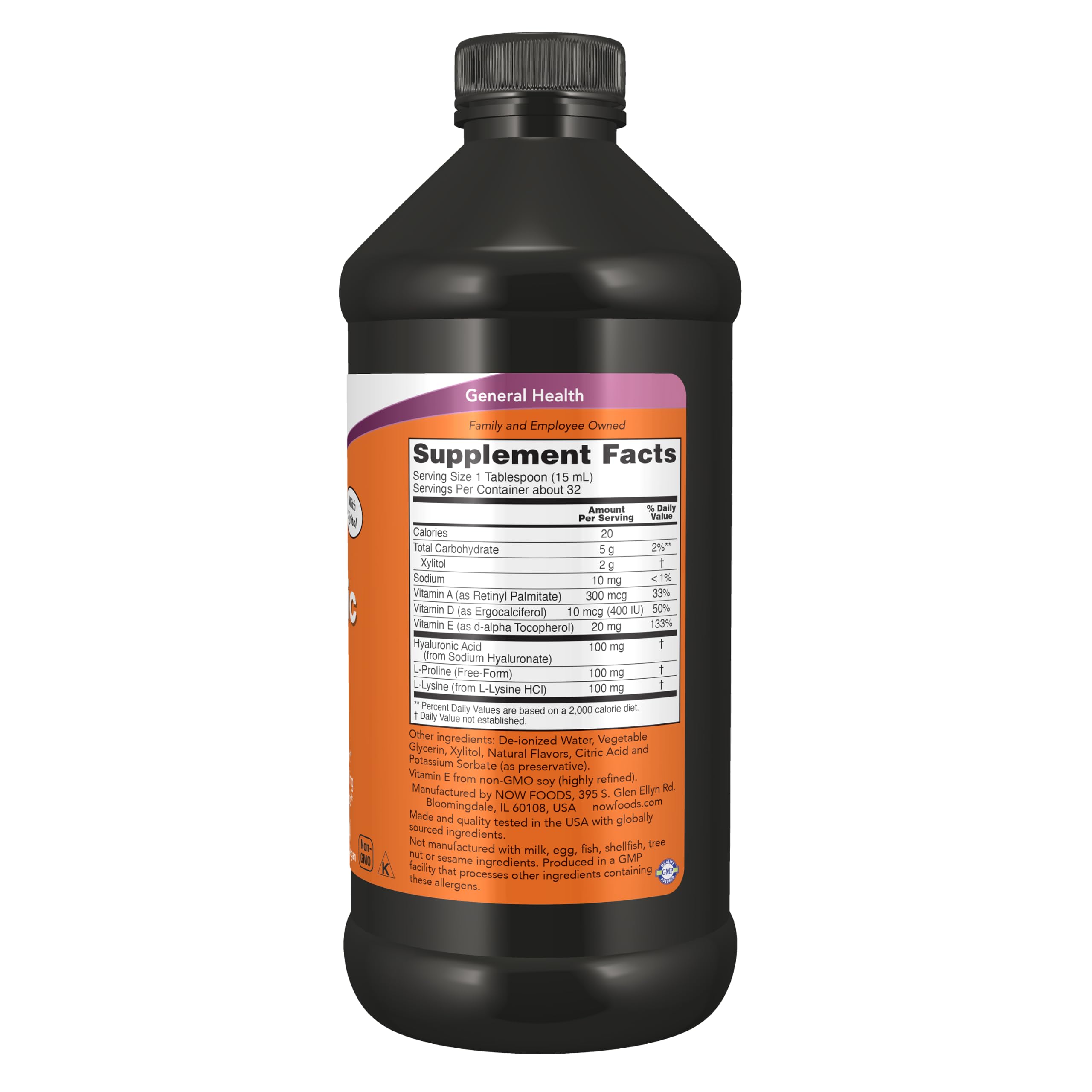 NOW Foods Supplements Liquid Hyaluronic Acid Delicious Berry - NOW Official Imagery - 3