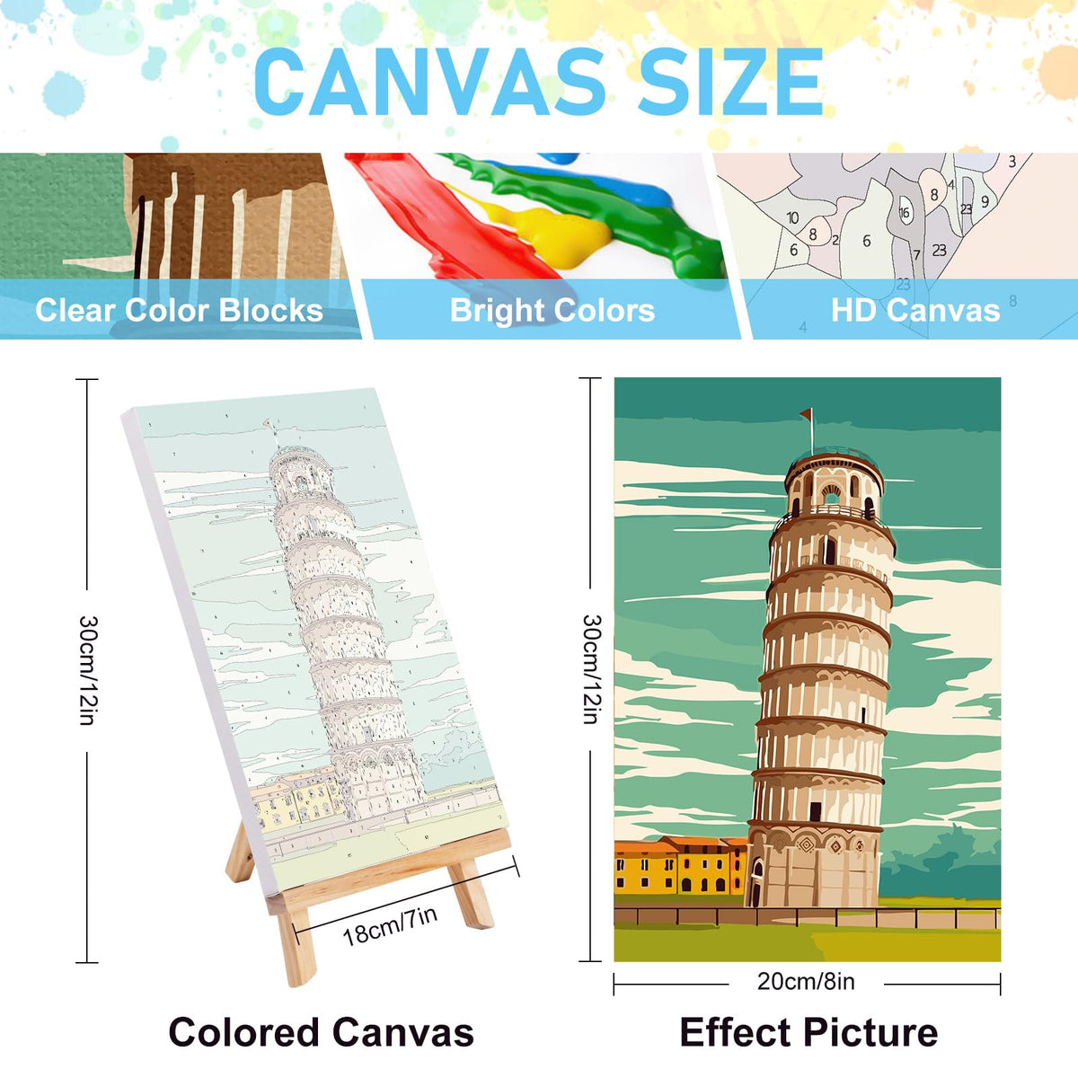 4 Pack Framed Paint by Numbers Kit for Adults with Wooden - Offito Official Imagery - 4
