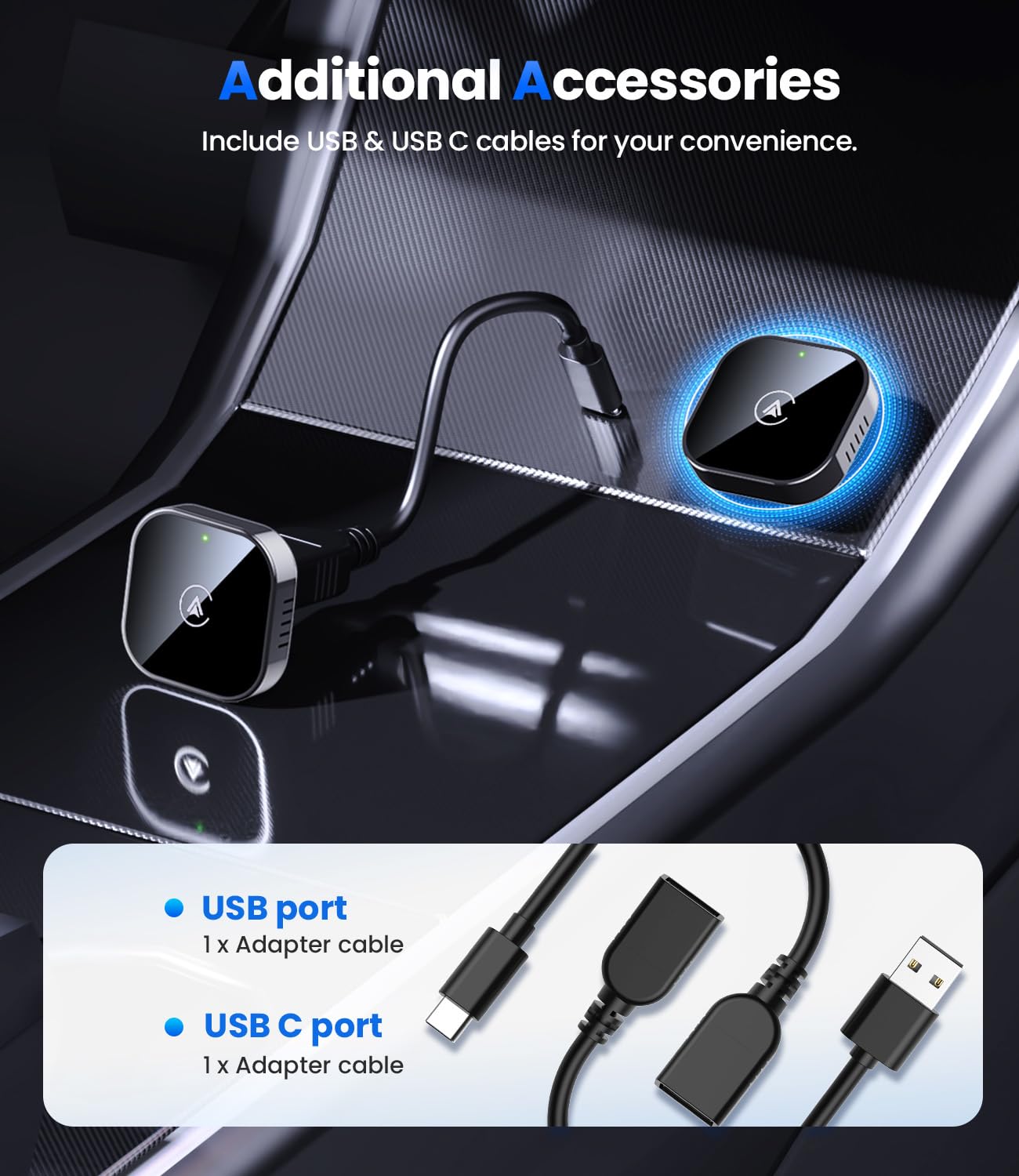 Teeran 2 in 1 Wireless CarPlay and Android Auto Adapter - Teeran Official Product View 8