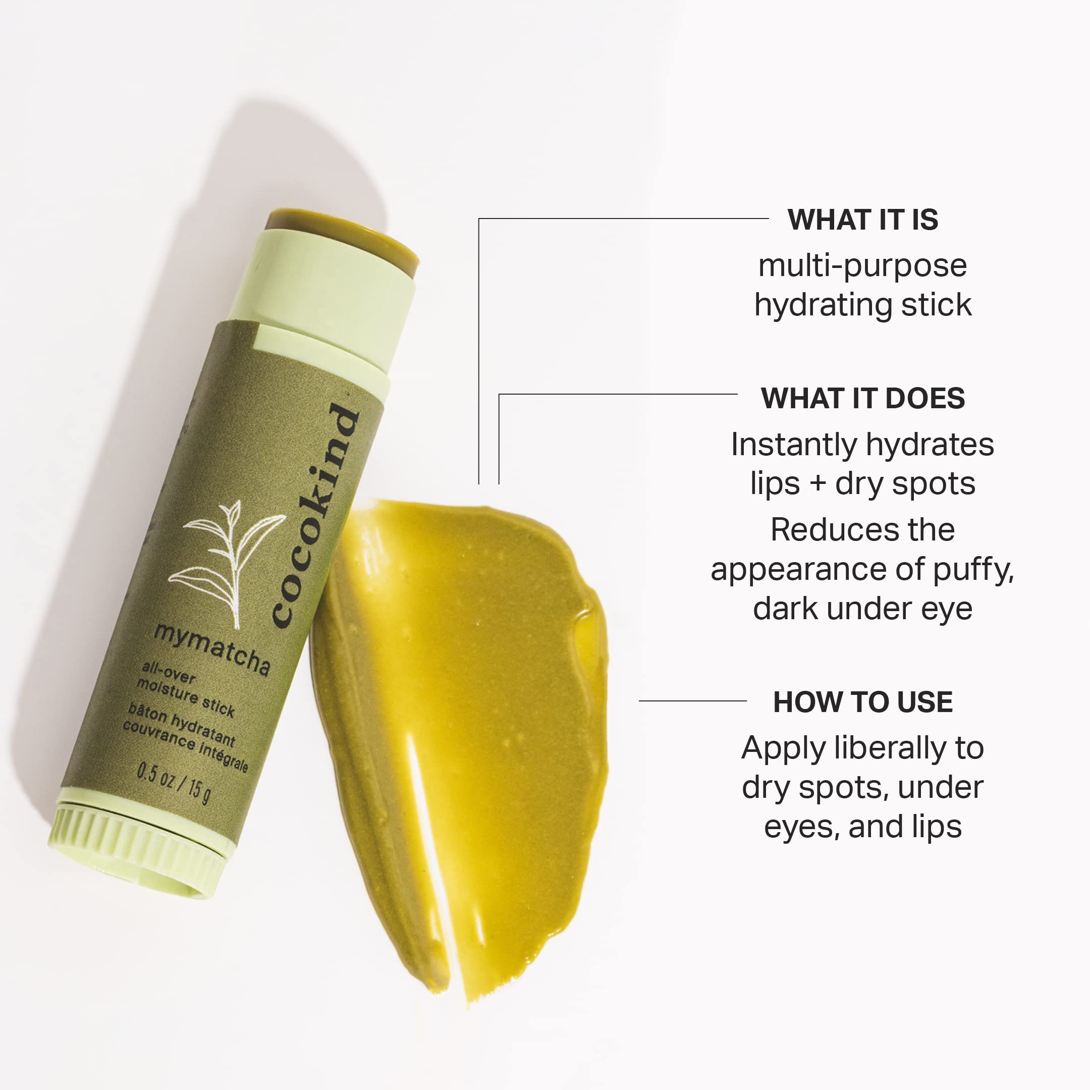 Cocokind MyMatcha Moisture Stick 0 5 Oz - Cocokind Official Product Imagery - 3