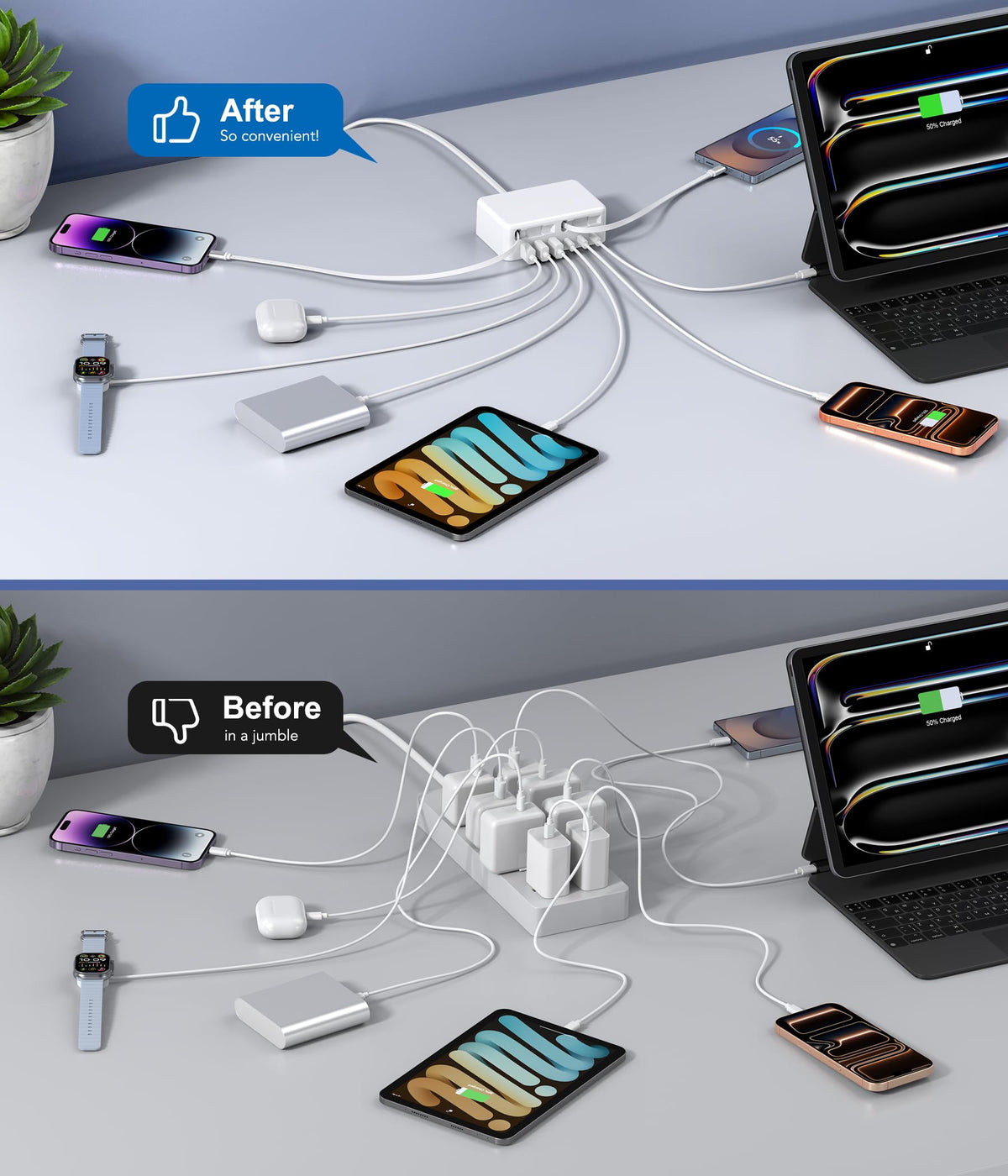 2026 Latest USB C Charger Block 8 in 1 GaN Retractable - BOVICAS Official Imagery - 7