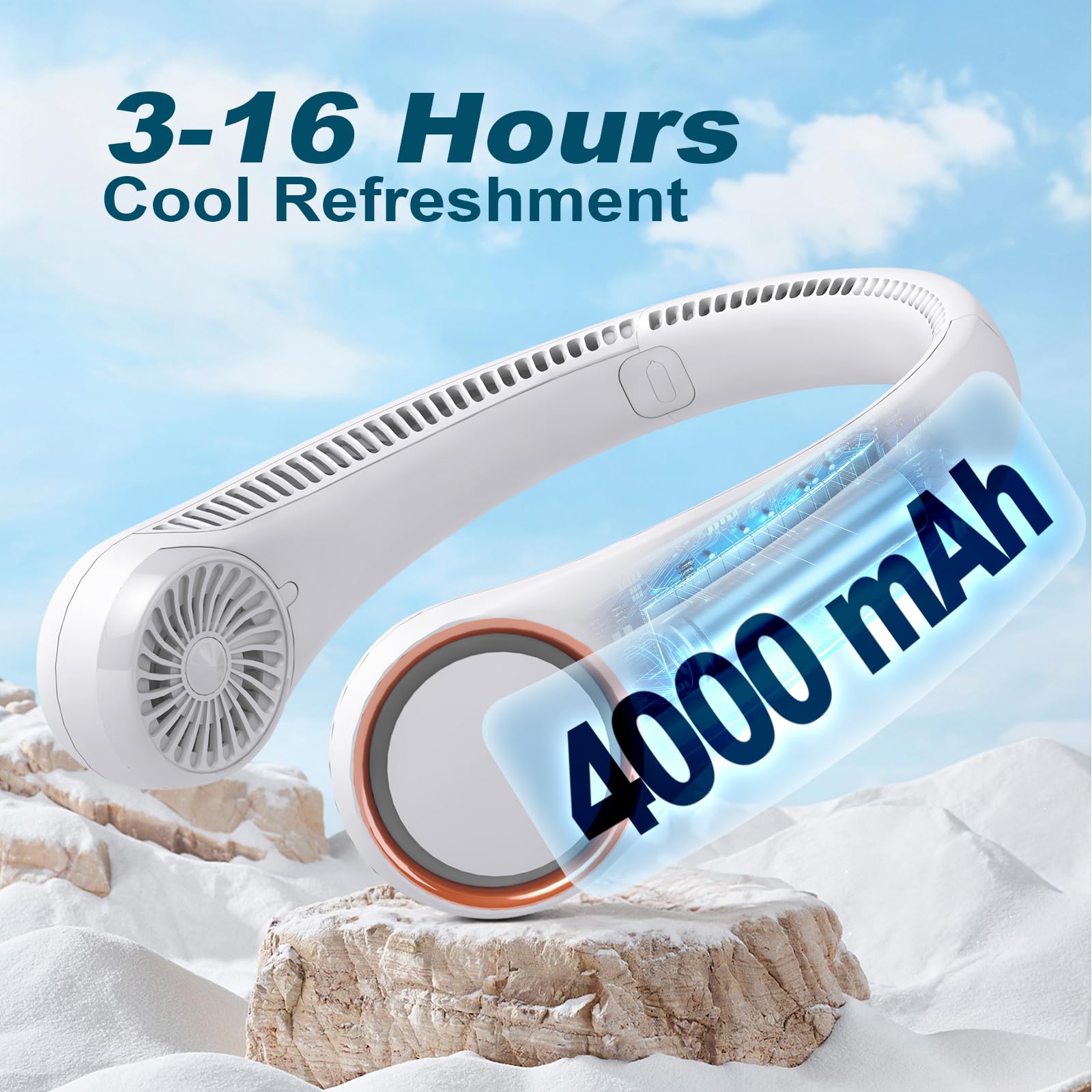 CIVPOWER Neck Fan: Portable Personal Neck Cooling Rechargeable Bladele - View 5