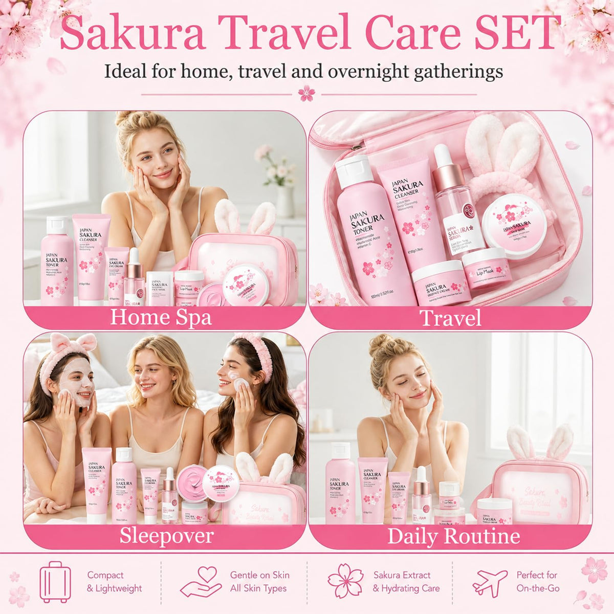 Sakura Skin Care Set for Kids Teen Girls Birthday Christmas - ZARICS Official Imagery - 6