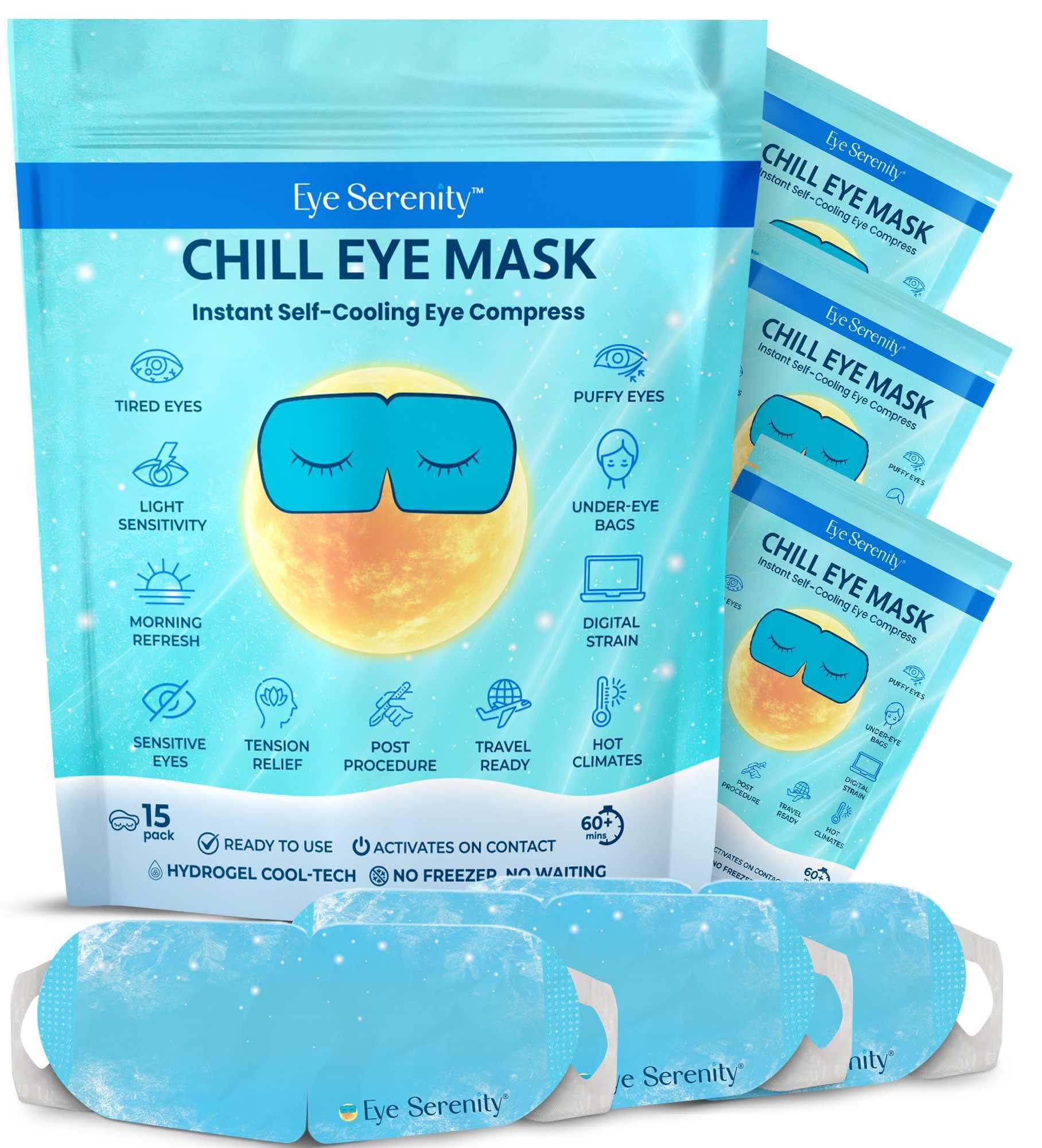 Eye Serenity CHILL Self Cooling Mask for Sleeping, Cold Eye Mask - Product Imagery