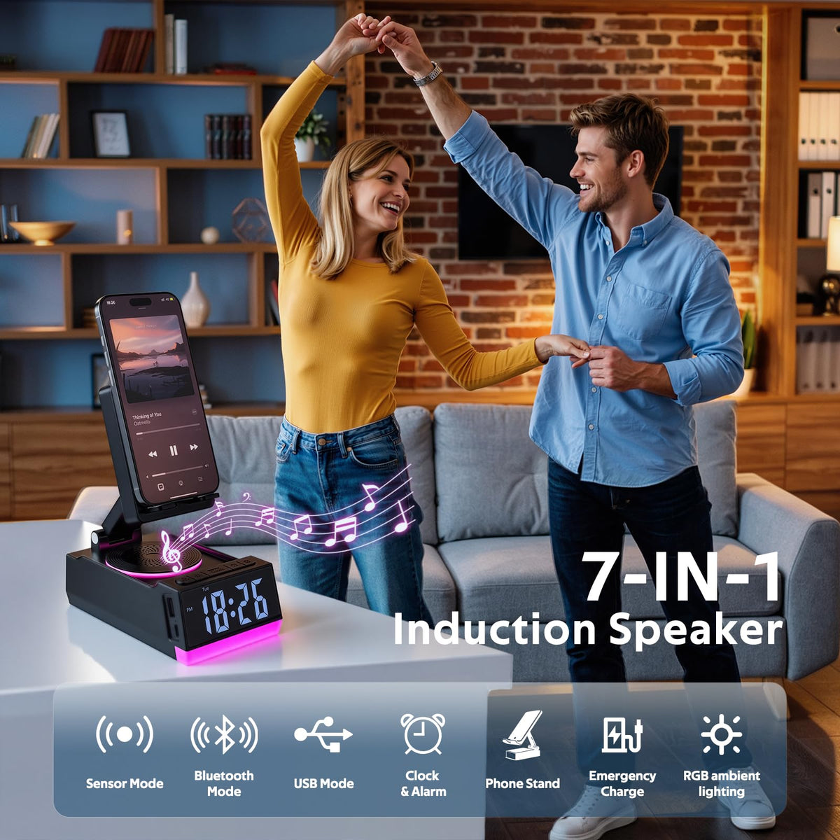 Wireless Induction Speaker with Phone Stand Birthday Gifts - GLOPUS Official Imagery - 4