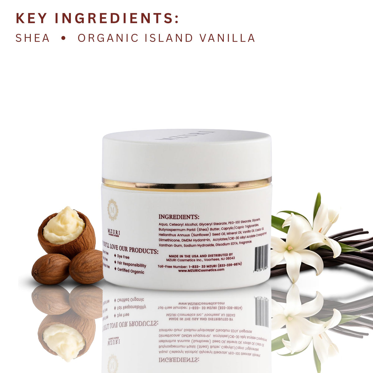 MZURI Body Butter Whipped Shea and Island Vanilla Blend Fast - MZURI Official Imagery - 3