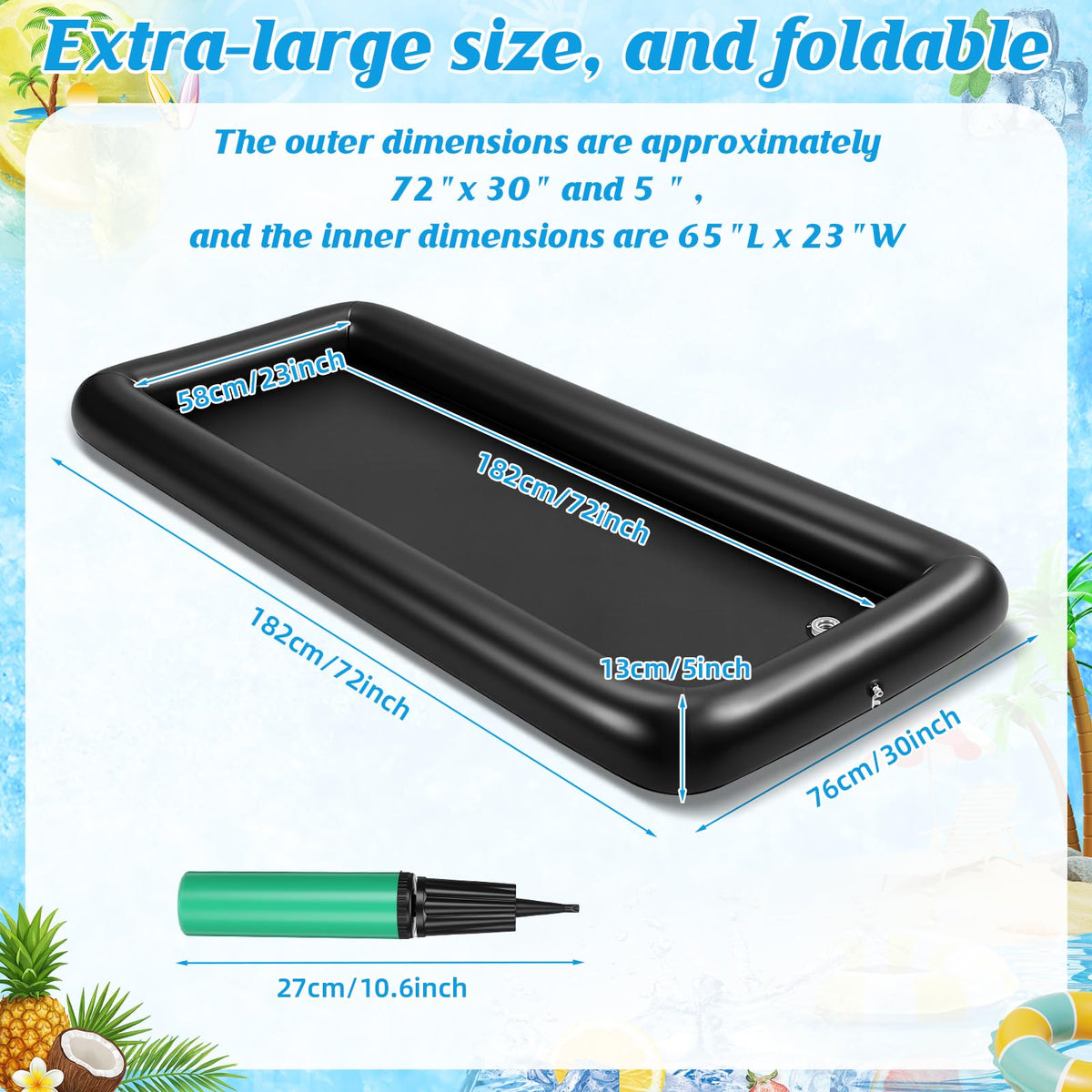 3 Pcs Large Inflatable Serving Bars with Hand Pump 71 6 x 30 - Teyva Daily Official Imagery - 3