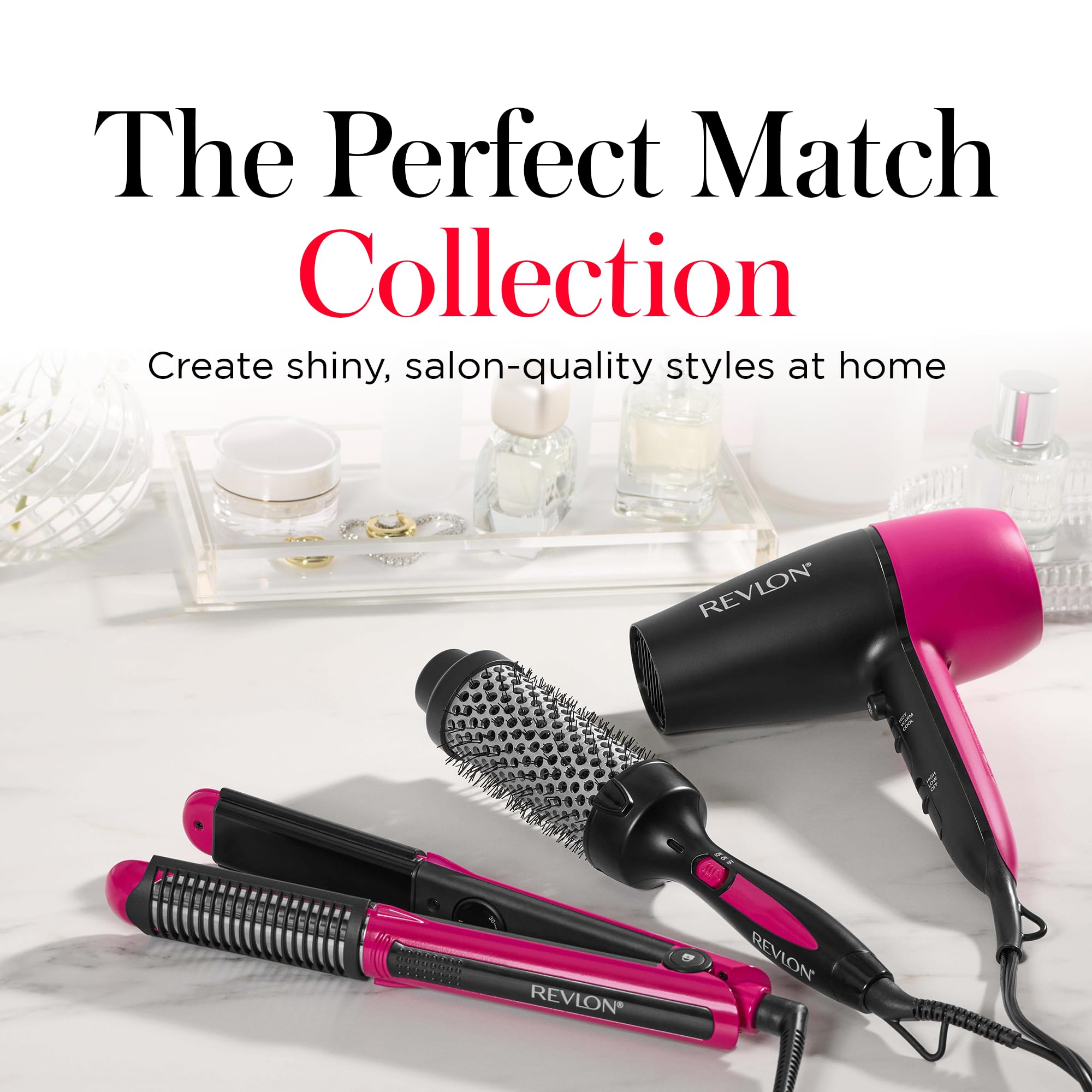 REVLON Perfect Match Flat Iron, 1" Ceramic Plates